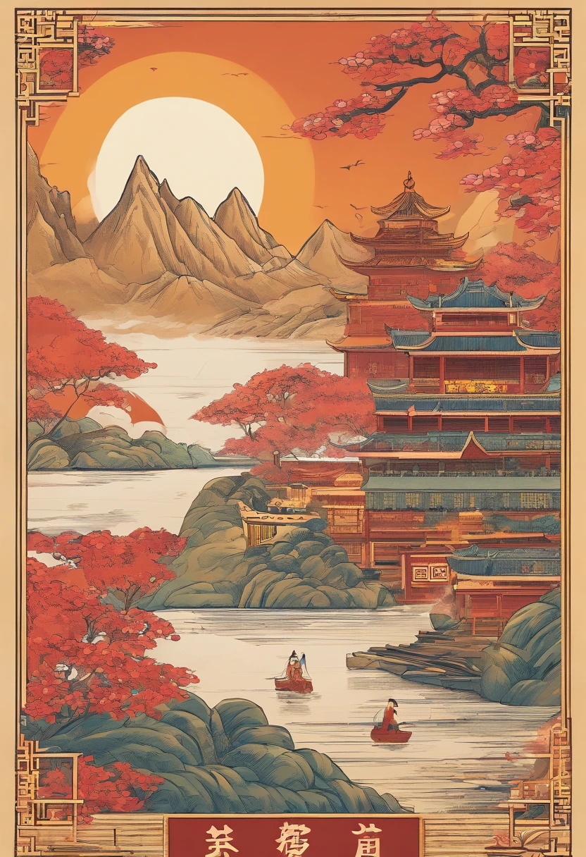 a poster，Chinese tea，Pu-erh tea，It's very historic，It expresses the historical sense of Pu'er tea，Very cultured tea