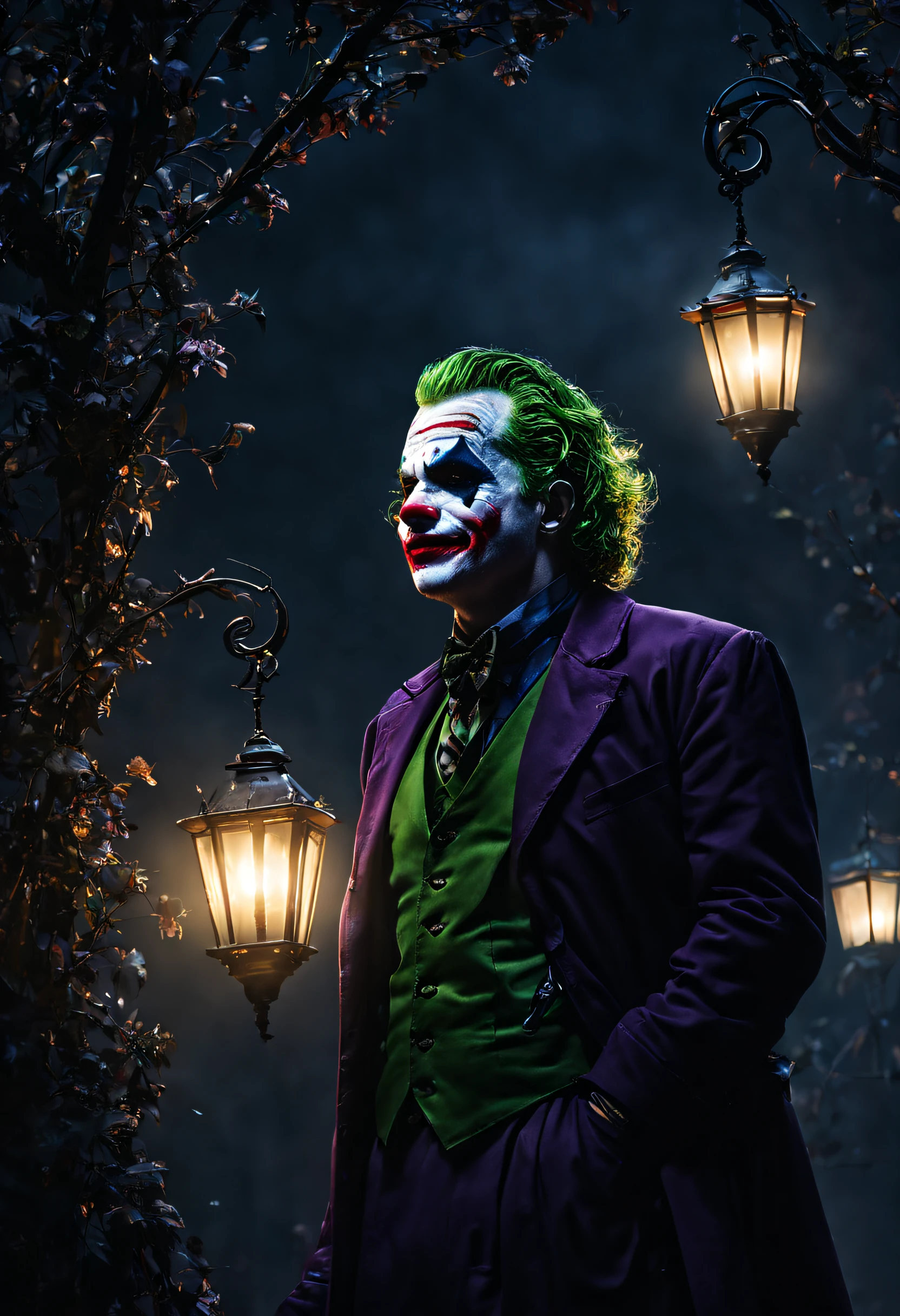 I want you to create the joker looking at the sea and laughing