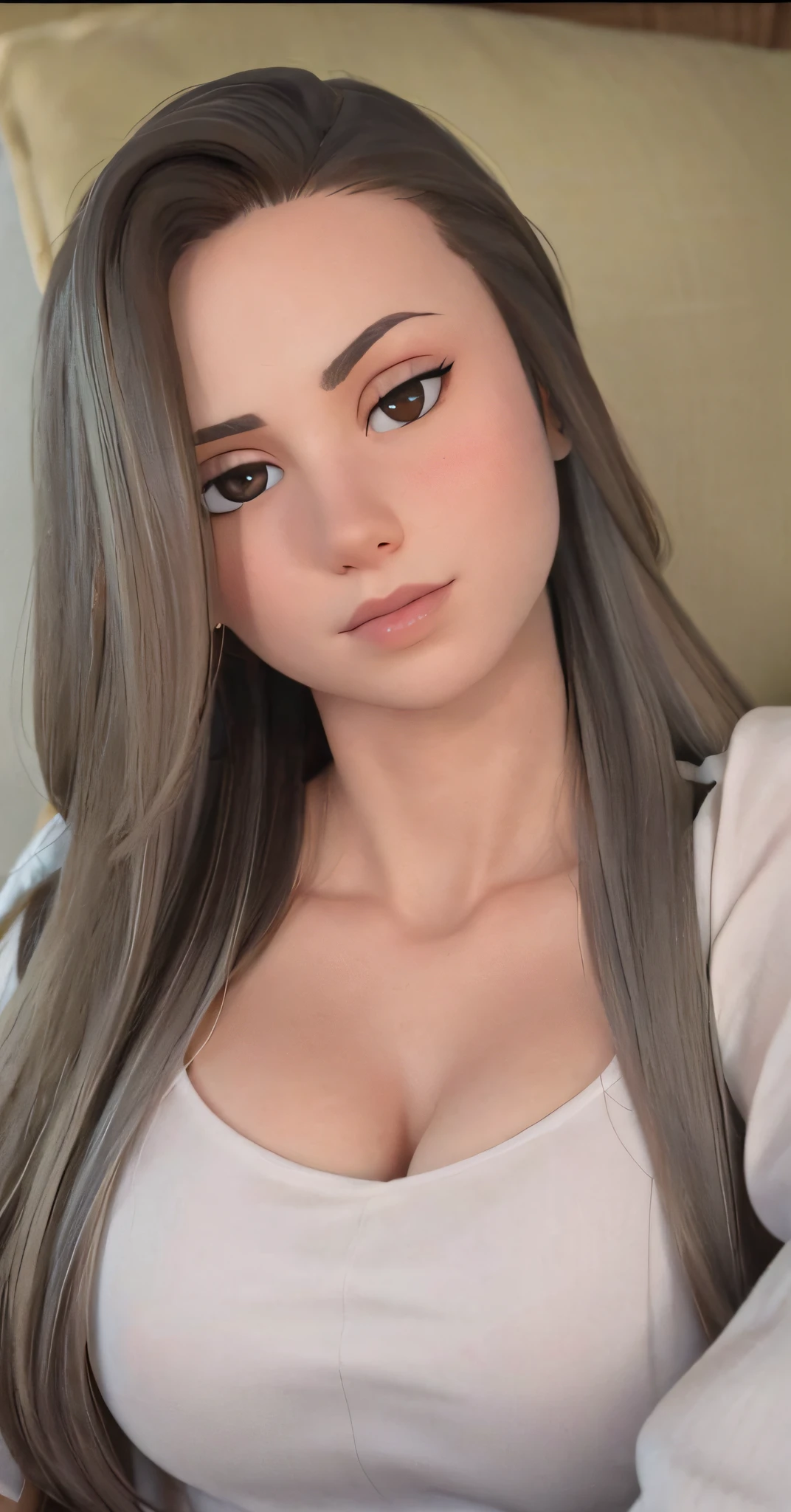 alta qualidade, hiper realista, {Madison Ivy symmetrical face, boca perfeita, olhos perfeitos, perfect symmetrical body, sexy, sensual, (Pornstar)}, (POV), ((NSFW))