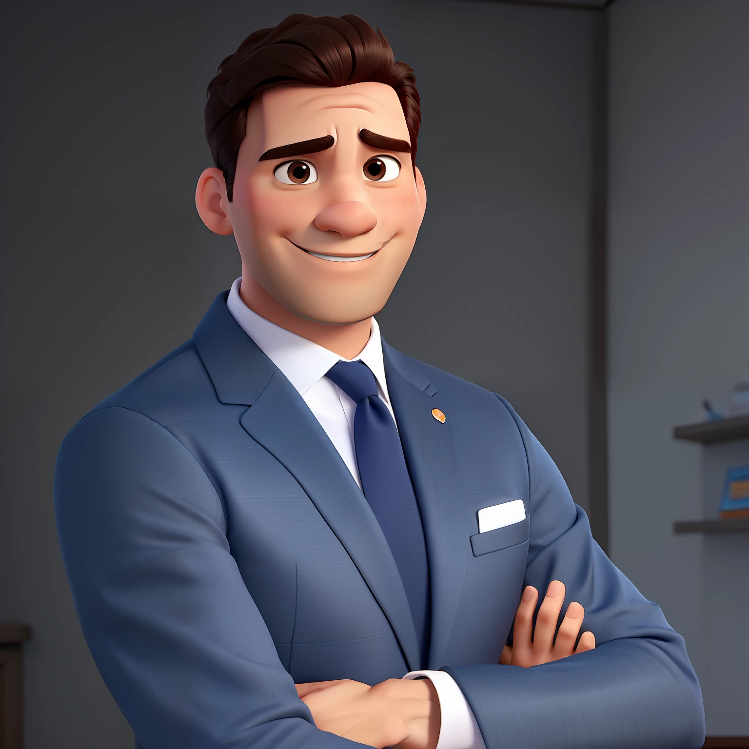 Um homem estilo disney pixar, de terno, business, alta qualidade, melhor qualidade