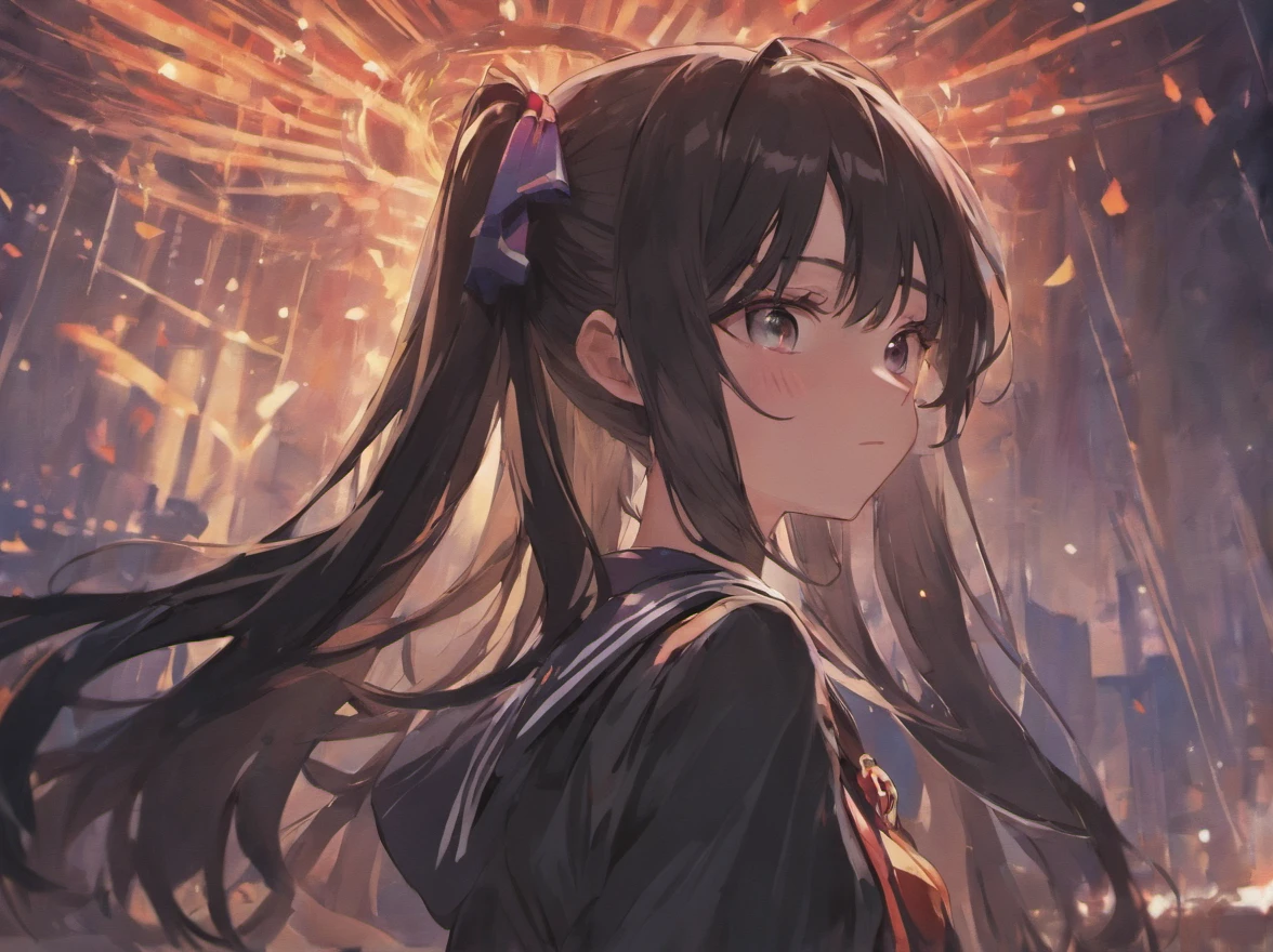 one-girl,black long straight hair,sailor uniformm