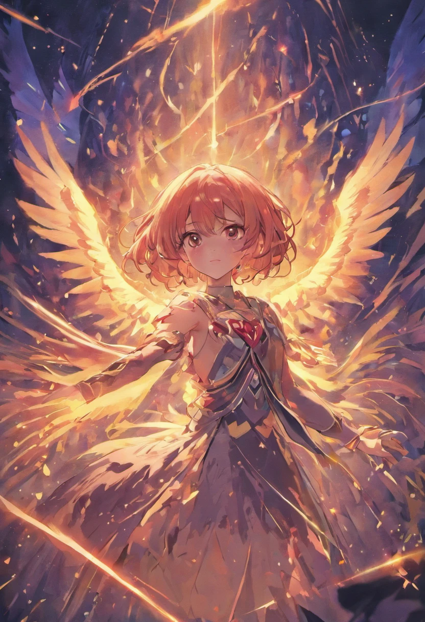 （Divine bird），（Fire Pigeon），（The fire outlines the pigeon's body)，The pigeon flappes its wings，(Shining with golden light)，Solo,nigth,Multiple silhouettes，First-person elevation angle，super detailing，best qualtiy，tmasterpiece，（8K)，Extremely detailed，Epic artwork, 16:9