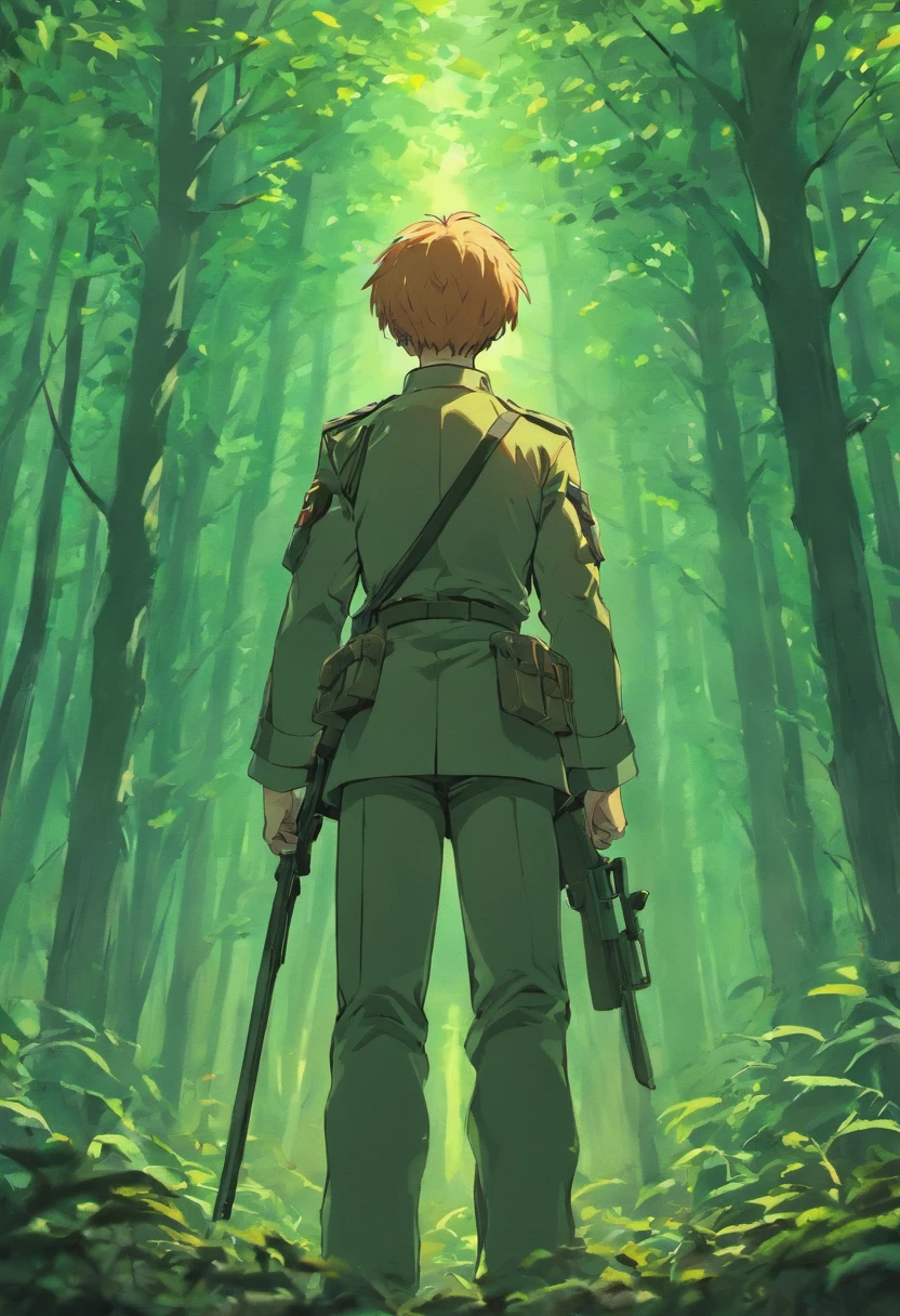 Man in uniform protecting the forest