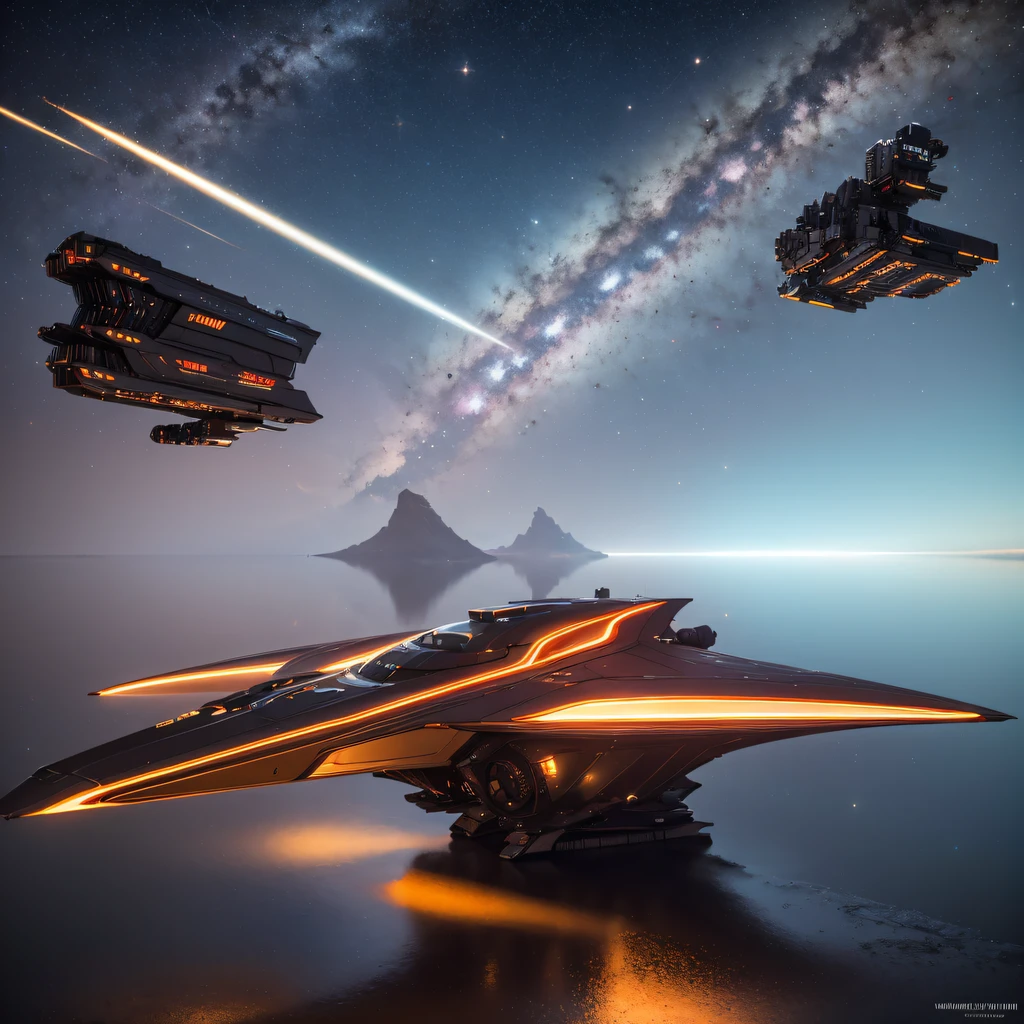The Great Rift Valley region of the Mo River alluvial plain of Mars，Rock Sugar Onyx Nuclear Power Command Gunship Platinum Cruiser Taxue Red Marble Glow Gunboat Space Station 1:3 Models，mid day，Cyberpunk art of a，Rembrandt light，Detail portrayal，macro shot，surface reflection，high definition detail，Dingdall effect，Light and shadow intensification，The light shines，particle fx，3D modeling，Surface reflected light，detail-rich，Onyx crewneck gunboat