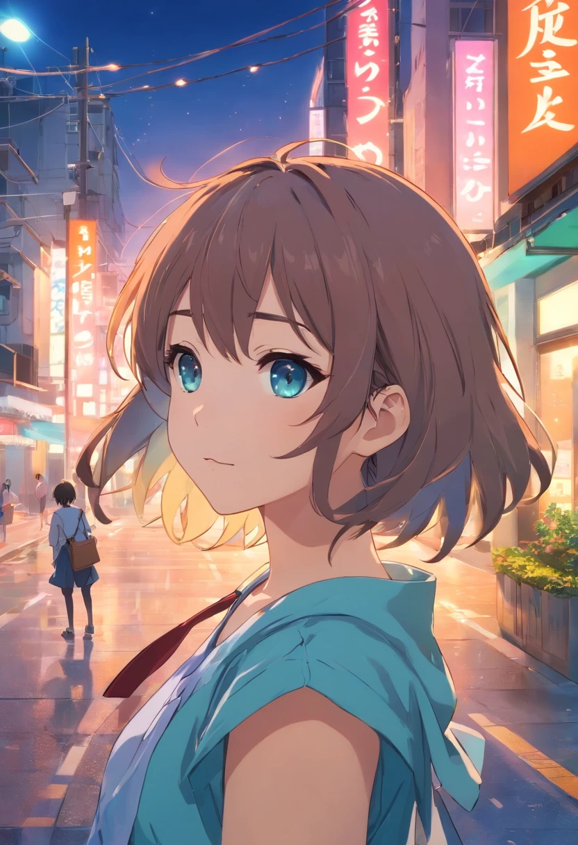 master part, best quality) Expressive and euphoric eyes, rosto perfeito, 1 mulher bonita atraente, corpo inteiro, pele parda, vestido branco oversized solta, ombros expostos, boca fechada sorriso brilhante, Cyan Twin Tails, olhos castanho escuros, cabelos ondulados e ruivos