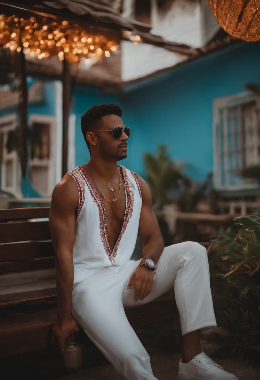 1 homem careca ,white tank top florida,