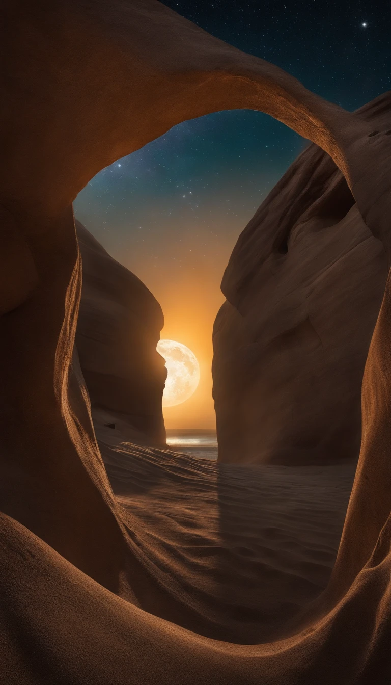 ((Obra maestra))，(La mejor calidad))，Magnificent spatial image scene，Tres lunas，Interestelar，Enormes puertas estelares，nave estelar，Cielo estrellado brillante，8k，Super-fino，alta calidad
