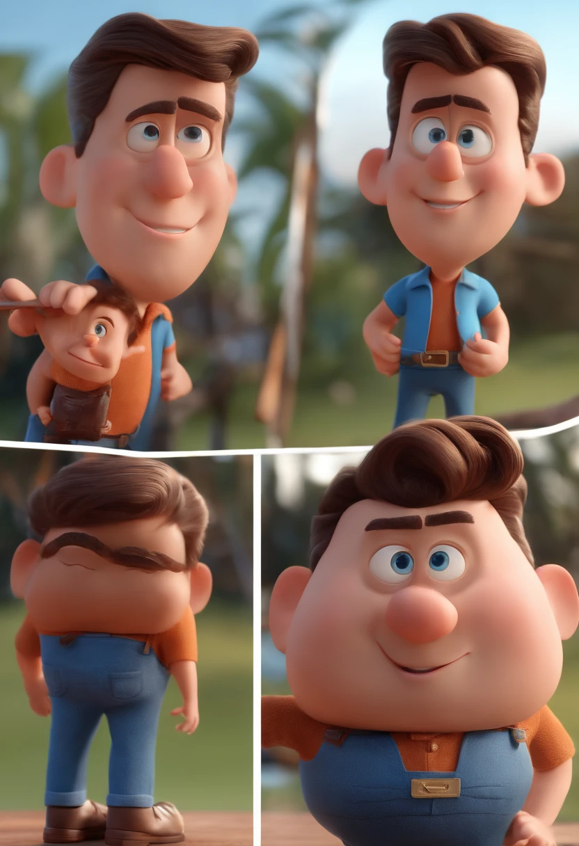 Cartoon character of a man with black glasses and a blue shirt, animation character, Caractere estilizado, animation style rendering, 3D estilizado, Arnold Maya render, 3 d render stylized, toon render keyshot, Personagem 3D, Personagem 3D, 3d rendering stylized, 3 d character render, personagem de desenho animado, Personagem de close up, Pose de personagem, (Estilo Pixar) (master part:1.2) (Bokeh) (best quality) (pele detalhada) (textura detalhada) (8k) (argila) (Cinematic lighting) (foco nítido