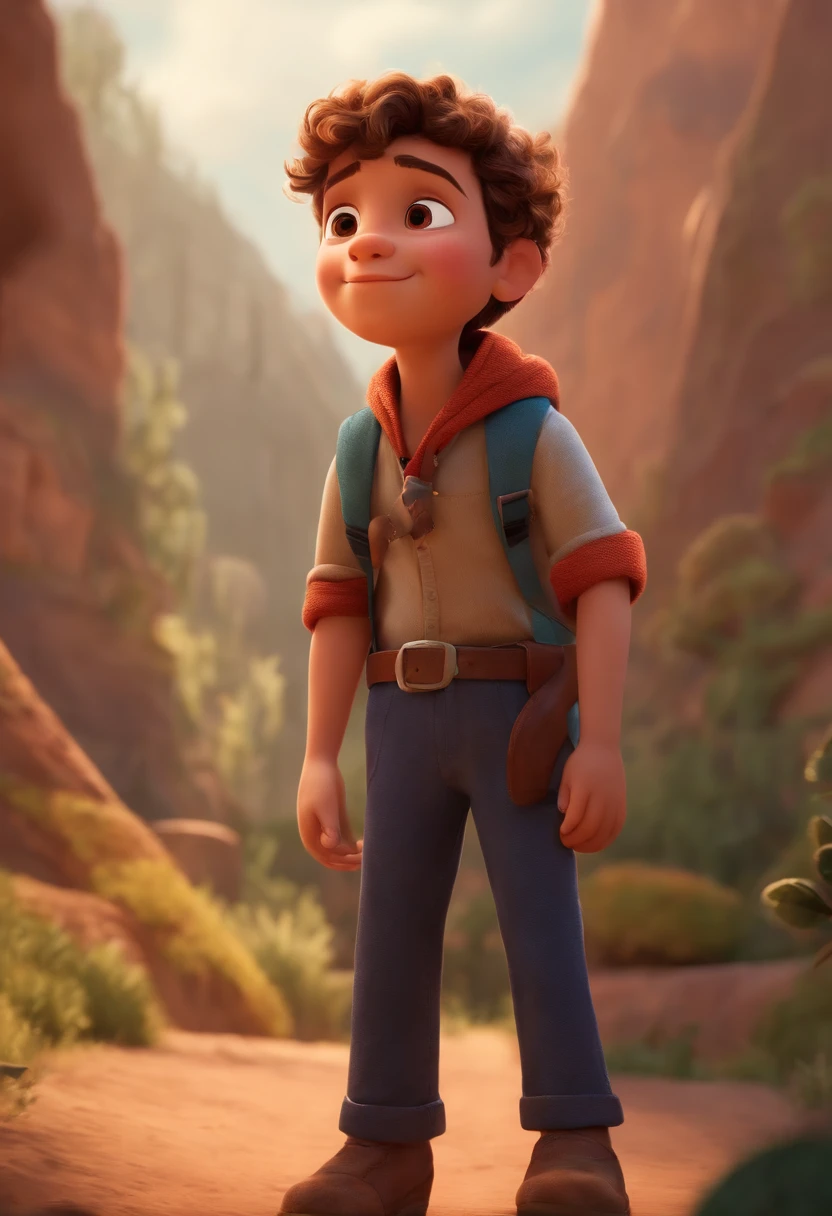 Image of a boy for a story in a YouTube video in Pixar format, He's the  allabester, He's the class leader, He's outgoing, Playful and gets up for a lot of things