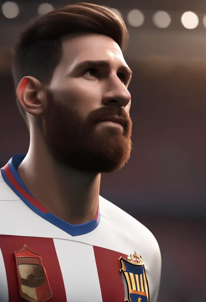 personagem dos desenhos animados de um Jogador de futebol Lionel Messi, cabelo curto, barba rala e nariz afinado, animation character, Caractere estilizado, animation style rendering, 3D estilizado, Arnold Maya render, 3 d render stylized, toon render keyshot, Personagem 3D, Personagem 3D, 3d rendering stylized, 3 d character render, personagem de desenho animado,  (Estilo Pixar) (master part:1.2) (Bokeh) (best quality) (pele detalhada) (textura detalhada) (8k) (argila) (Cinematic lighting) (foco nítido