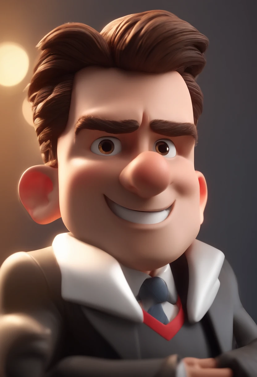Cartoon character of a Lionel Messi soccer player only face and suit with bow tie animation character, Caractere estilizado, animation style rendering, 3D estilizado, Arnold Maya render, 3 d render stylized, toon render keyshot, Personagem 3D, Personagem 3D, 3d rendering stylized, 3 d character render, personagem de desenho animado, (Estilo Pixar) (master part:1.2) (Bokeh) (melhor qualidade) (pele detalhada) (textura detalhada) (8k) (argila) (Cinematic lighting) (foco nítido