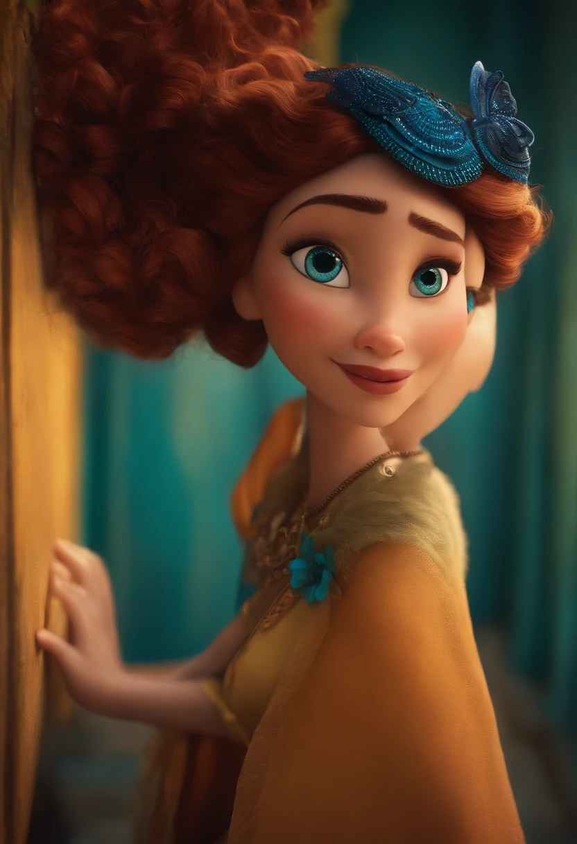 uma mulher da pixar, morena de cabelo escorrido
