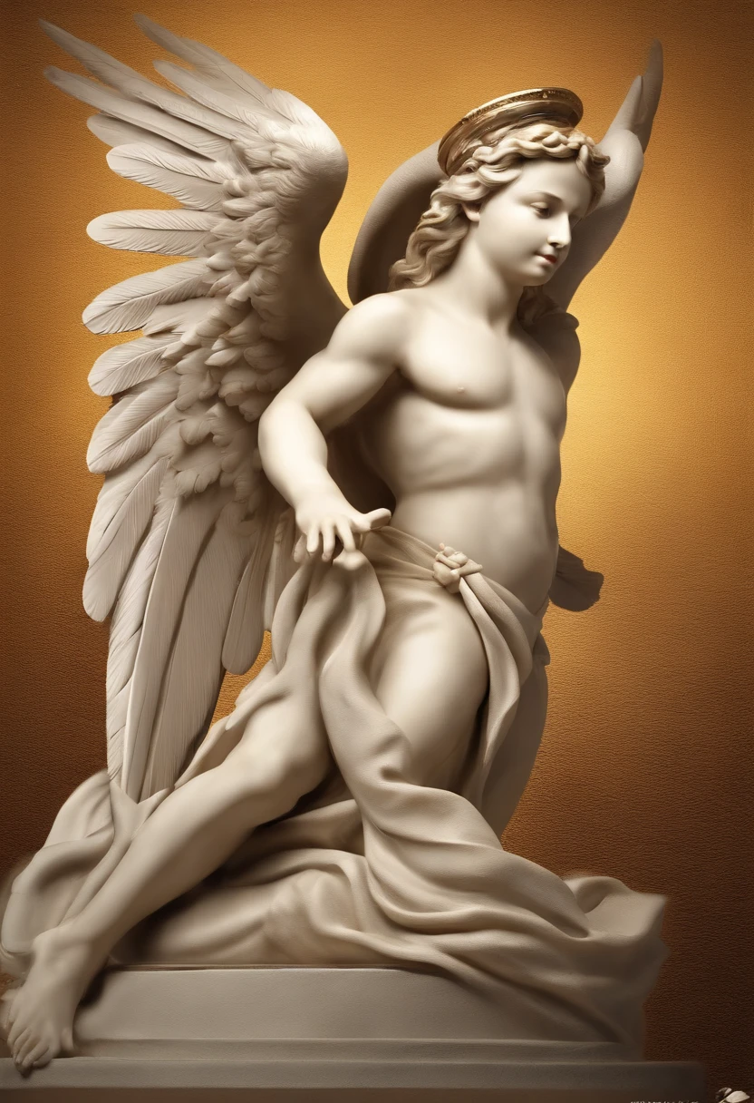 Create an angel Cherubim according to the Bible described as winged creatures with four wings They have a human form or human appearance, quatro rostos representando um ser humano, One lion, An ox and an eagle, and human hands under its wings, com muinta gloria no ceu, imagem 8k , cinematografica, alta resolução, representatividade de gloria e poder.