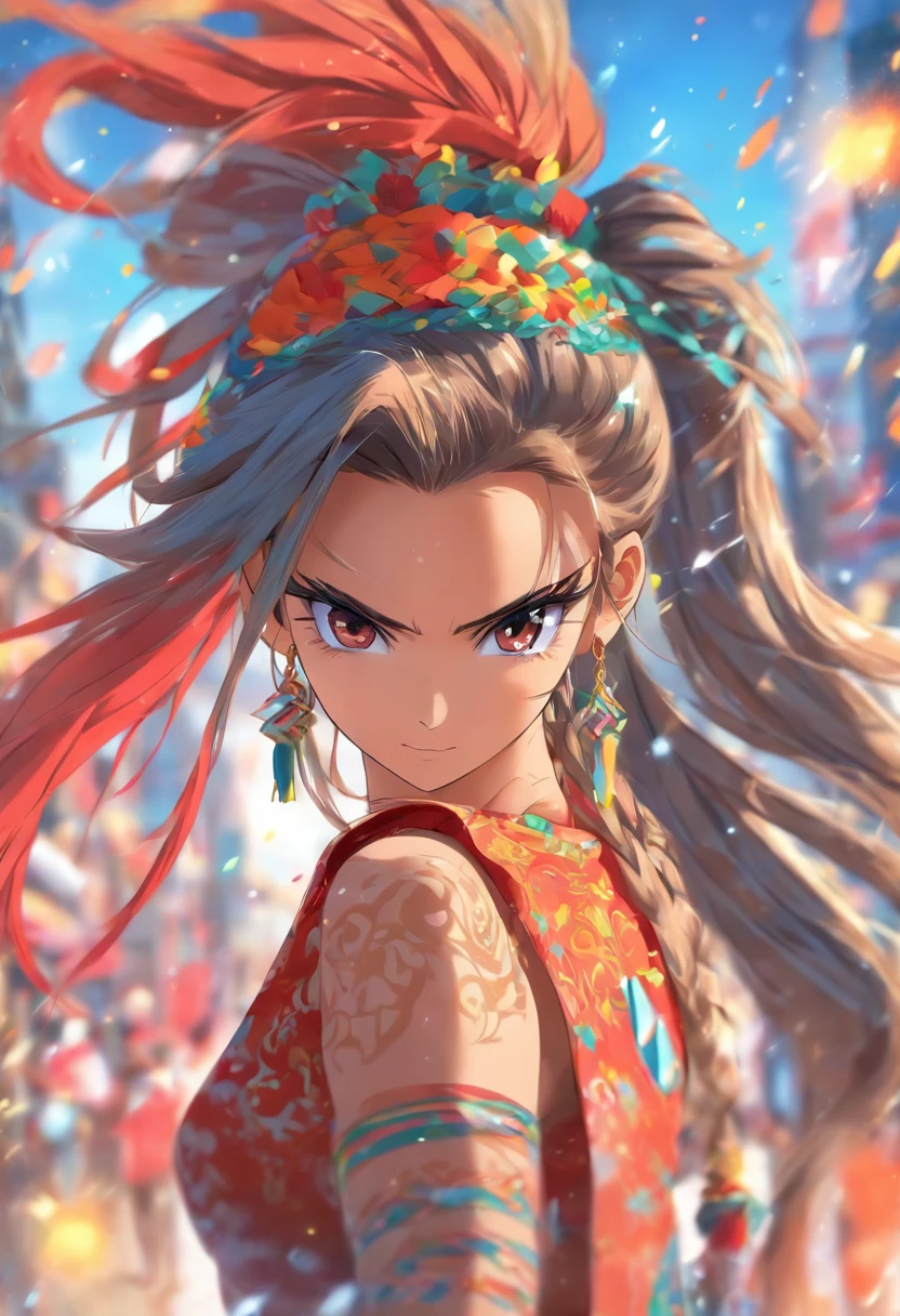Beautuful Women,Half Indian and half Japan,Pony tail