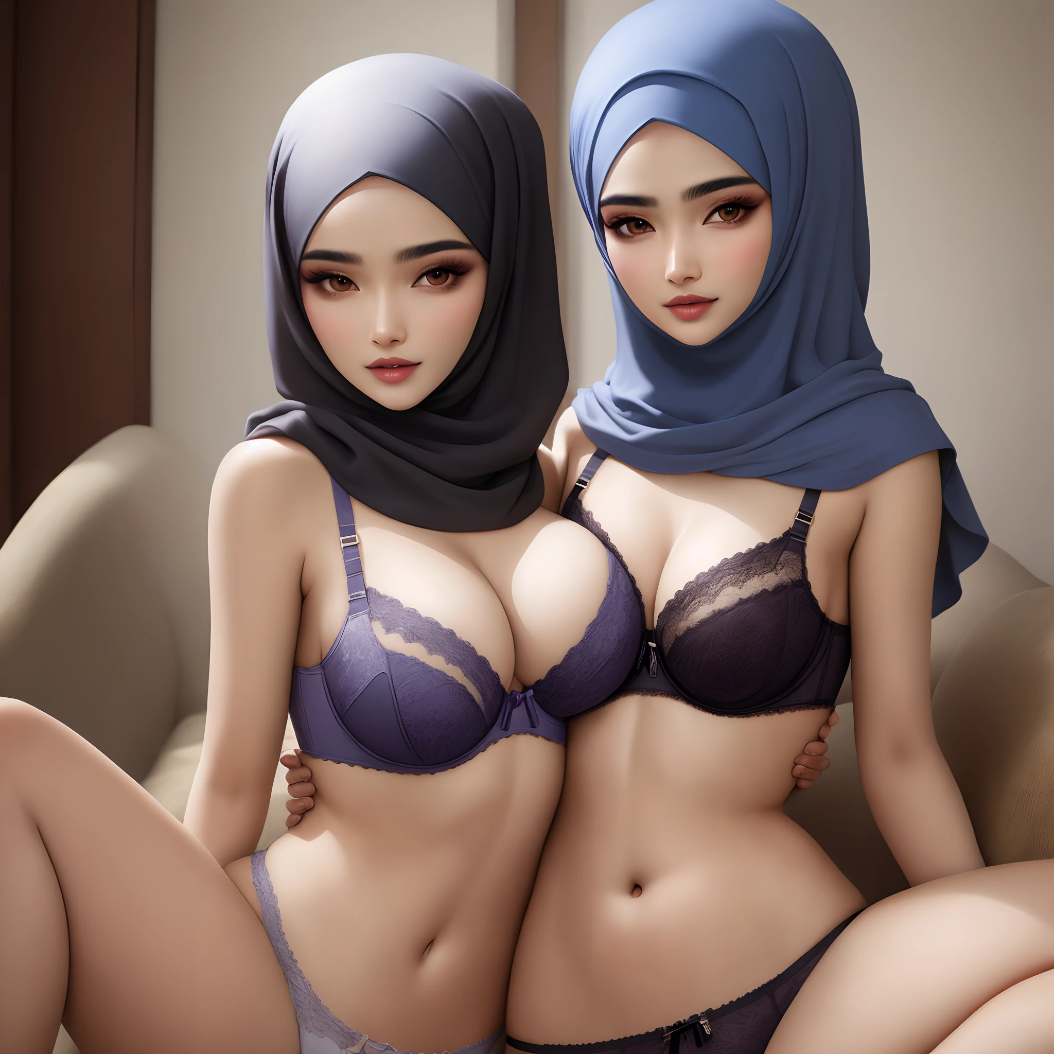 Muslim model with bra