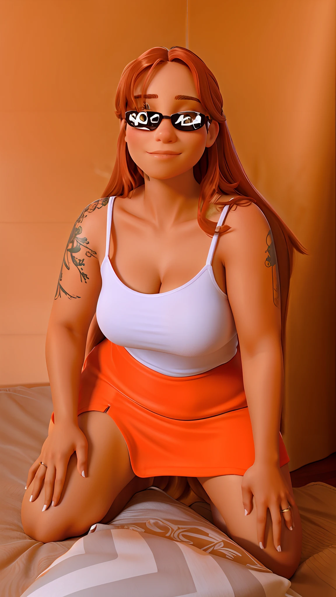 Very Low angle, Nude photo of elastigirl, (location is fashion runway with spotlights) (action is walking and posing) curvy, milf, athletic body, narrow waist, wide hips, large perky breasts, happy face, smiling, pussy, trimmed pubic hair, visible pussy, short auburn hair, thigh gap, ((wearing choker, black lace stockings)), RAW, beautiful woman, ((nude body)), ((detailed face:1.2)), ((detailed facial feature, detailed skin, clear skin), (perfect proportioned body), (naked), (realistic photo, best quality, detailed), (8k wallpaper), (cinematic lighting, dramatic lighting) (sharp focus, intricate)