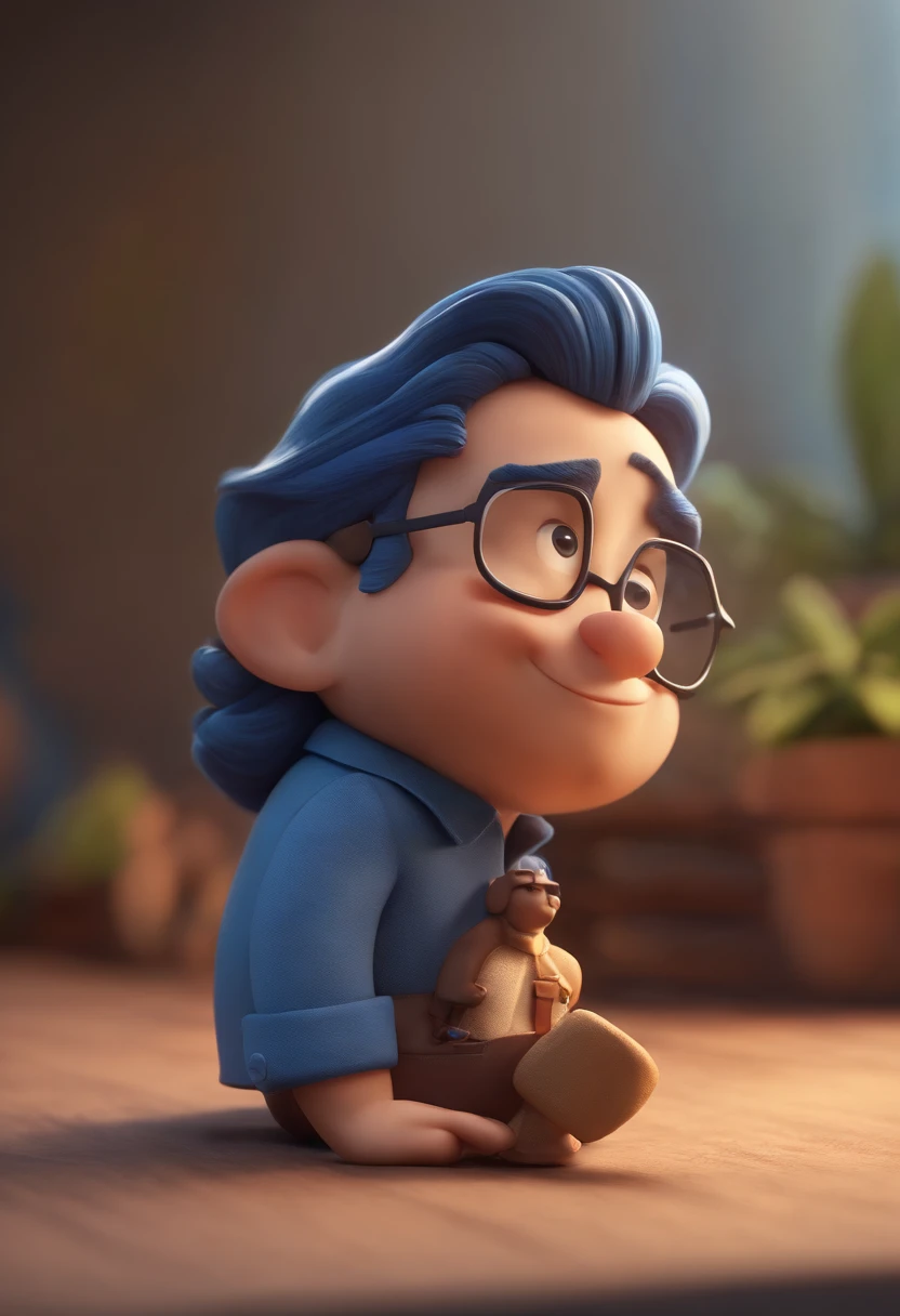 personagem dos desenhos animados de um homem e uma camisa azul, animation character, Caractere estilizado, animation style rendering, 3D estilizado, Arnold Maya render, 3 d render stylized, toon render keyshot, Personagem 3D, Personagem 3D, 3d rendering stylized, 3 d character render, personagem de desenho animado, Personagem de close up, Pose de personagem, (Estilo Pixar) (master part:1.2) (Bokeh) (best quality) (pele detalhada) (textura detalhada) (8k) (argila) (Cinematic lighting) (foco nítido