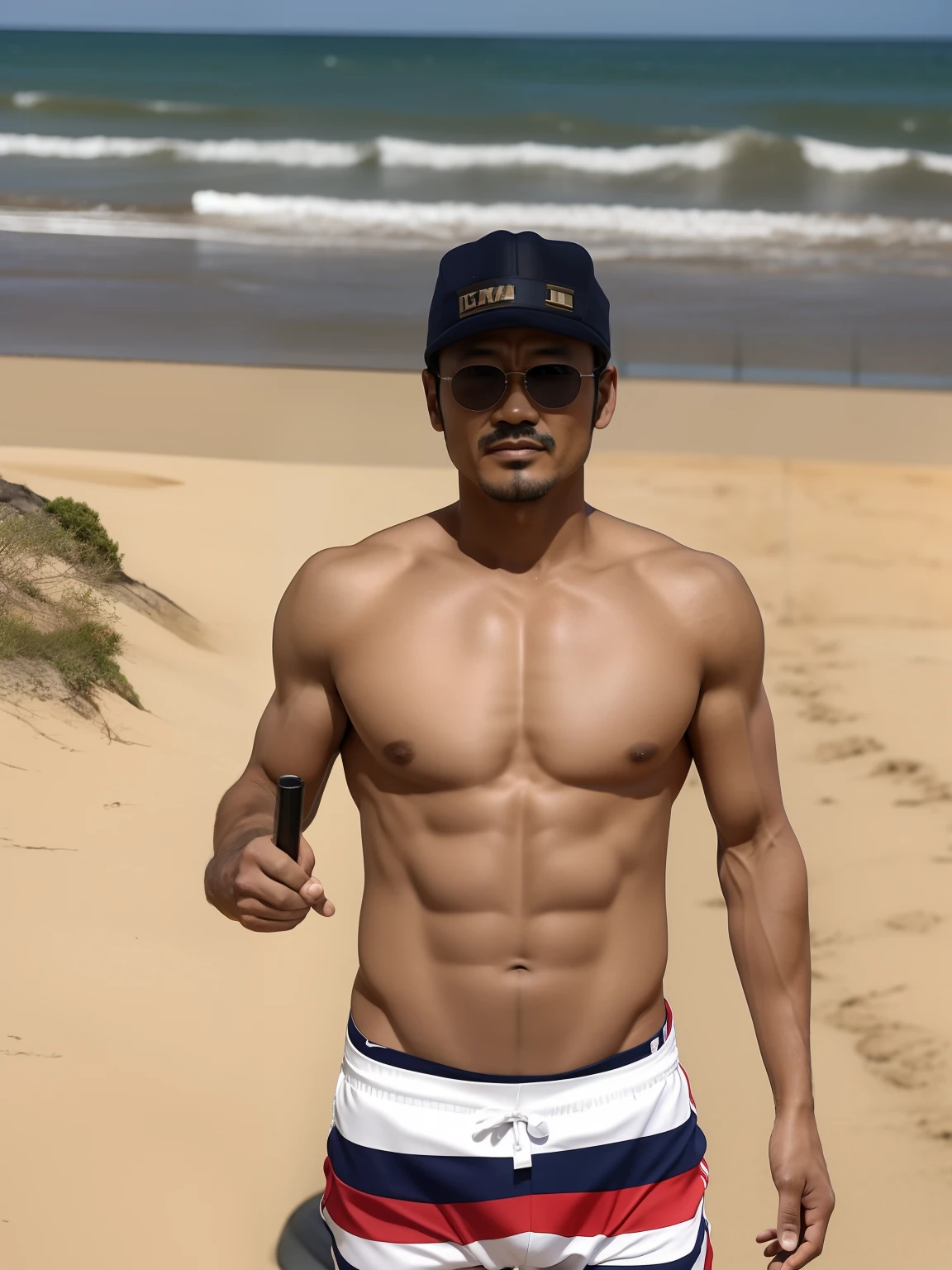 45 yers de idade,Hidetoshi Nakata ,(Kogoro Mouri 1.3),Dois homens musculosos se ajoelham,parte superior nua do corpo,Contorno da virilha,com bigode,tmasterpiece,K HD |,business suit,Cinzas