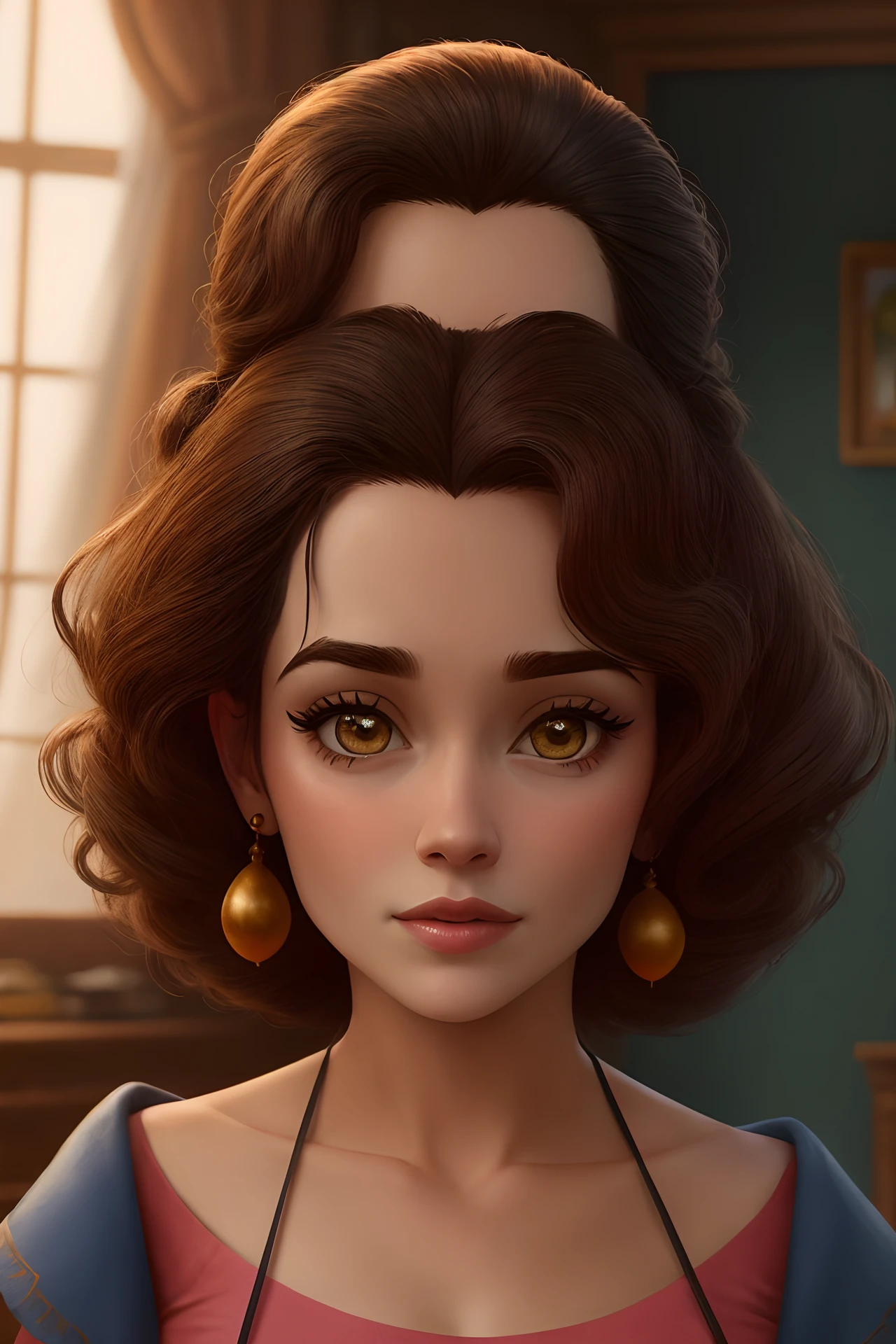 Mulher de cabelo crespo loiro personagem Disney pixar filme valente