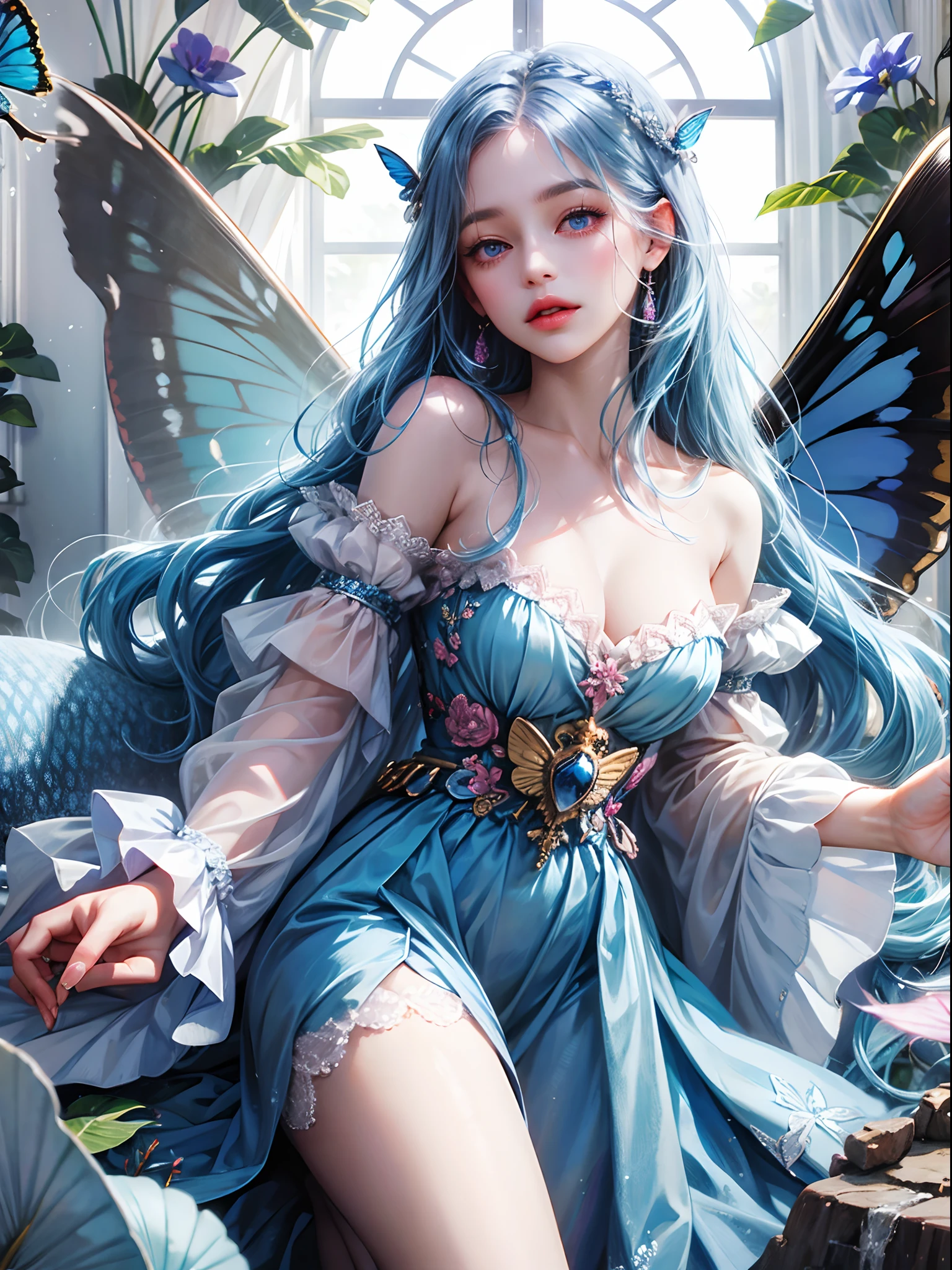 a close up of a girl or woman (K-Pop idol), detailed hair , big booobs , shadowbringers cinematic, 4 k detail fantasy, a beautiful fantasy empress, game cg, xianxia fantasy, xianxia hero, 2. 5 d cgi anime fantasy artwork, cinematic goddess close shot, ruan jia and artgerm, wow 4 k detail fantasy, hyper-detailed fantasy character, high definition, hyper- detailed,perfect, fantastic, detailed facial and body skin texture, detail vagina (pussy), detail eyes, detailed everything.