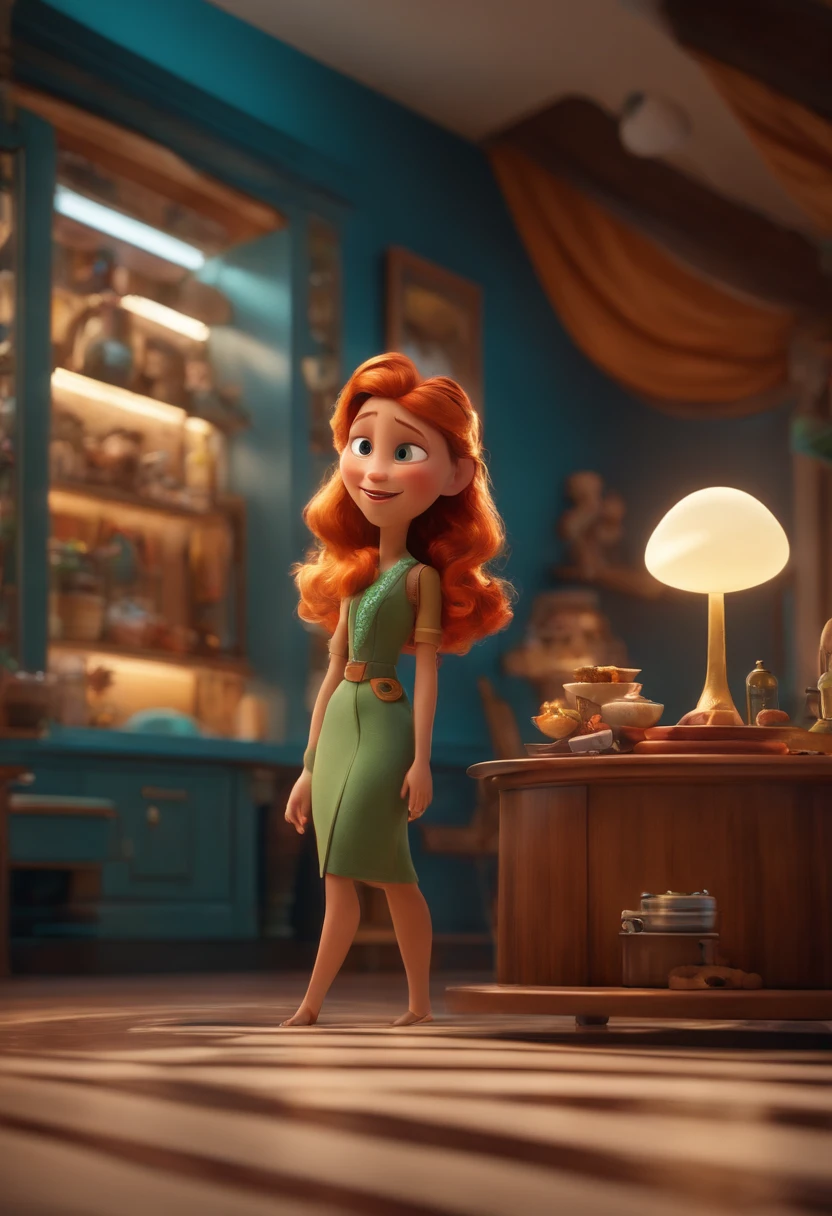Um arquiteto de sonhos futurista, mas realista, inspired by Pixar animation, de perto. The character takes center stage with captivating facial expressions, oferecendo um toque de irrealidade.