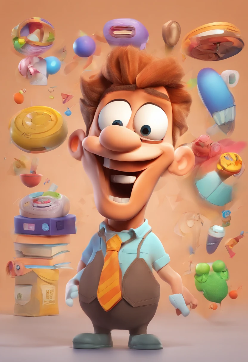 Smiling Man Illustration, sorriso insano, Homem de pele marrom com um sorriso gigante, happily smiling at the camera, sorriso atrevido, he's smiling, sorriso muito grande, Macho sorridente, foto de perfil headshot, rindo sorriso enorme, desenhando no estilo de Arte 3D, c4d, fundo de cor branco puro, estilo disney, estilo pixar render ilustracao Super Detalhe, 8k
