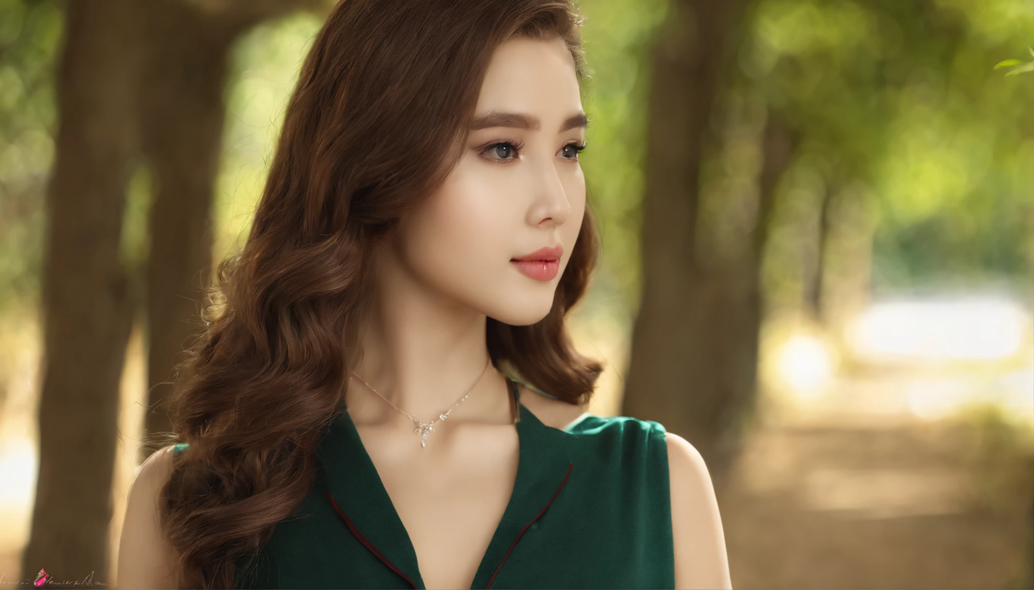 ((Melhor Qualidade、8k、Uma masterpice:1.3)), foco nítido:1.2, Menina coreana nova, 19 anos, Corpo Perfeito, ((NSFW)), ((brown hair 1.2)), parque, Highly detailed facial and skin texture, sol brilhando sobre seu corpo suado, olho detalhado, cabelos compridos