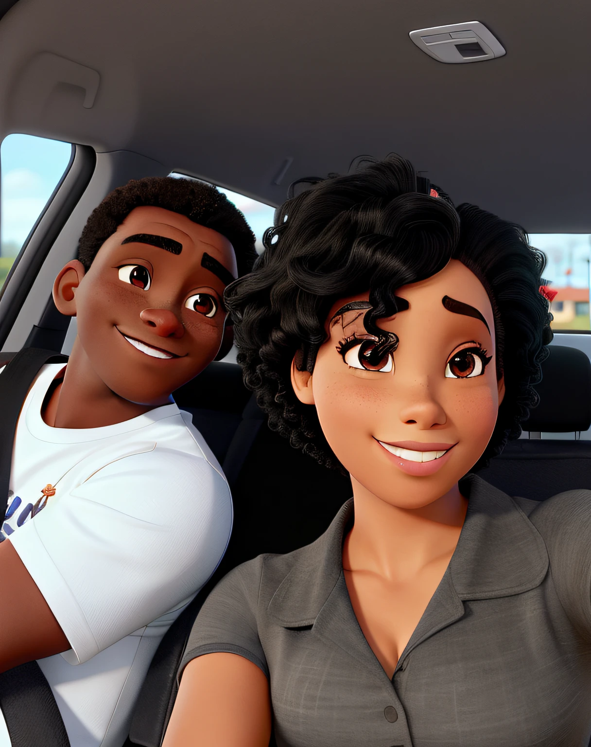 casal negro. Pele negra. Homem com cavanhaque. Mulher com cabelos cacheados