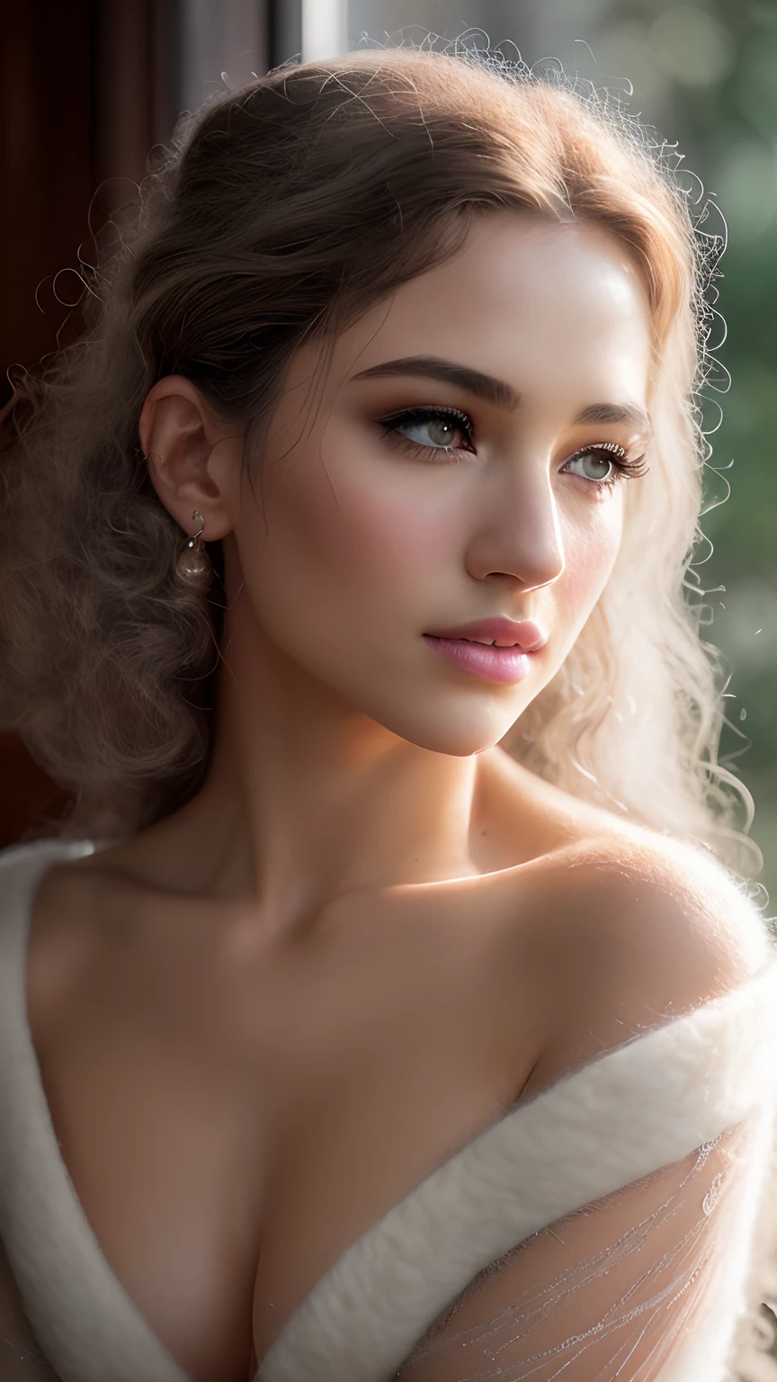 (RAW, analog, Nikon Z 85mm, award winning glamour photograph, ((best quality)), ((masterpiece)), ((realistic)), radiant light rays, highres, detailed facial features, high detail, sharp focus, smooth, aesthetic, extremely detailed, stamp, octane render, photo_\(ultra\), photorealistic, realistic, post-processing, max detail, realistic shadows, roughness, natural skin texture, real life, ultra realistic, photorealism, photography, 8k uhd, photography, hdr, intricate, elegant, highly detailed, sharp focus, radiant light rays), (the barbarian girl, (skin:1.1), (wool:1.2), on the north shore, interior, (artstation:1.2),( epic realistic:1.3), (hdr:1.4), (violetshot:0.7), intricate details, (rutkowski:0.8), intricate , cinematic, detailed, muted colors,)