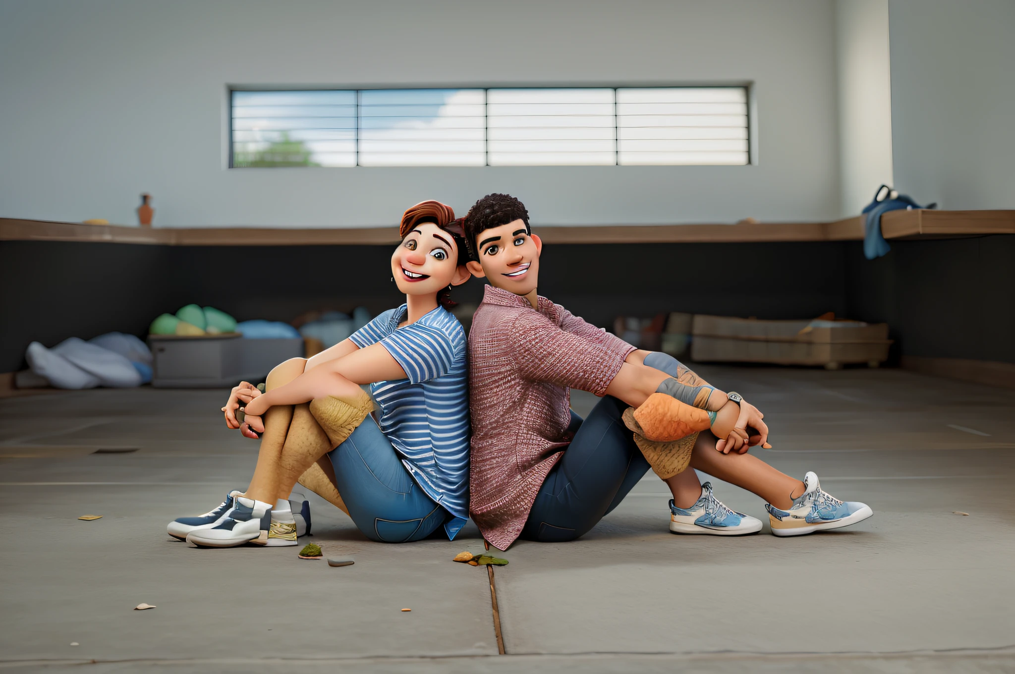 Fazer uma imagem tipo pixar/disney, capa de filme da disney, um casal lindo