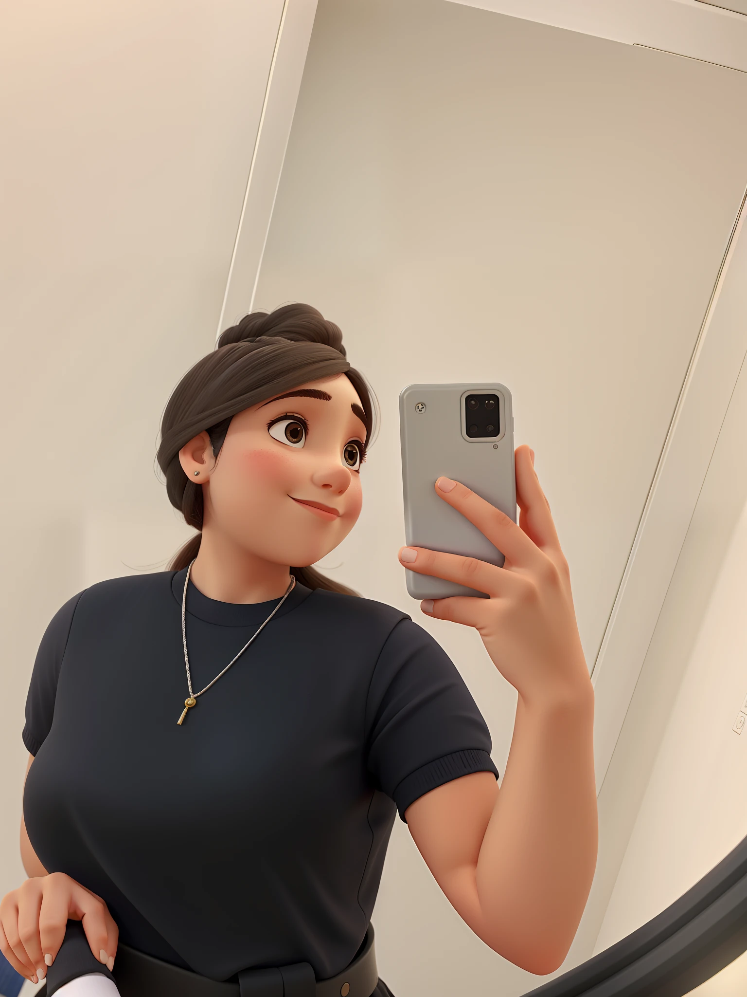 Uma  linda em frente o espelho