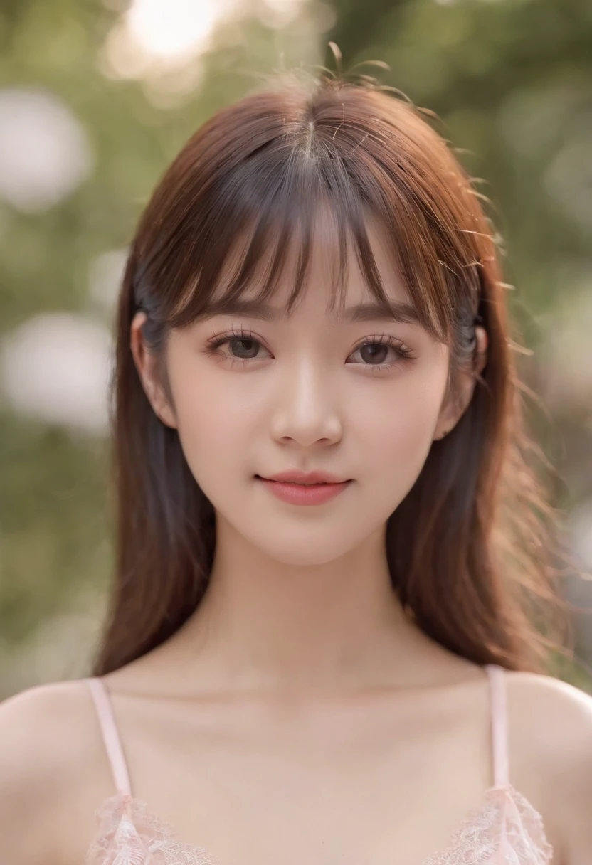 Ulzzang-6500-v1.1,  (RAW Photos:1.2), (Photorealistic), Beautiful detailed girl, (See-through:1.3), (Genuine: 1.4), Very detailed目と顔, Beautiful and beautiful eyes, Elegant long dress、Large file size, High resolution, Very detailed, highest quality, [masterpiece:1.6], Awareness-raising, Very detailed, Hmph, finely, highest quality, 8k wallpaper, Cinema Lighting, 1 girl, 17 years old, Perfect figure, Cute droopy eyes、Beautiful big eyes、Pick finger, ((Pieces fly)), highest quality, 1 girl, eye shadow, Upper Body, Portraiture, ((Full Body Shot:1.2))、(((Large Breasts)))