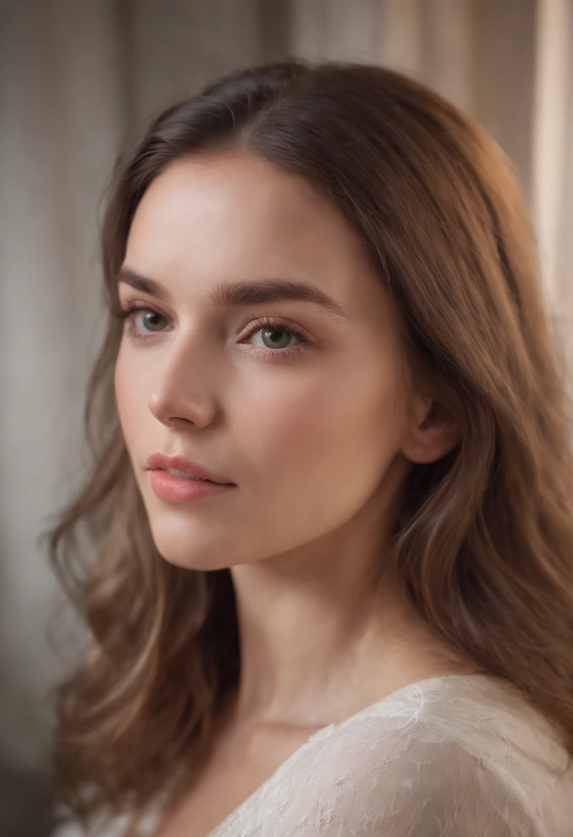 wide angle, Stunning masterpiece, beautiful american woman , 20 years old, portrait, facae , a cinematic grading, realistic, detiled, depth blur, bright light, 4k, 8k,