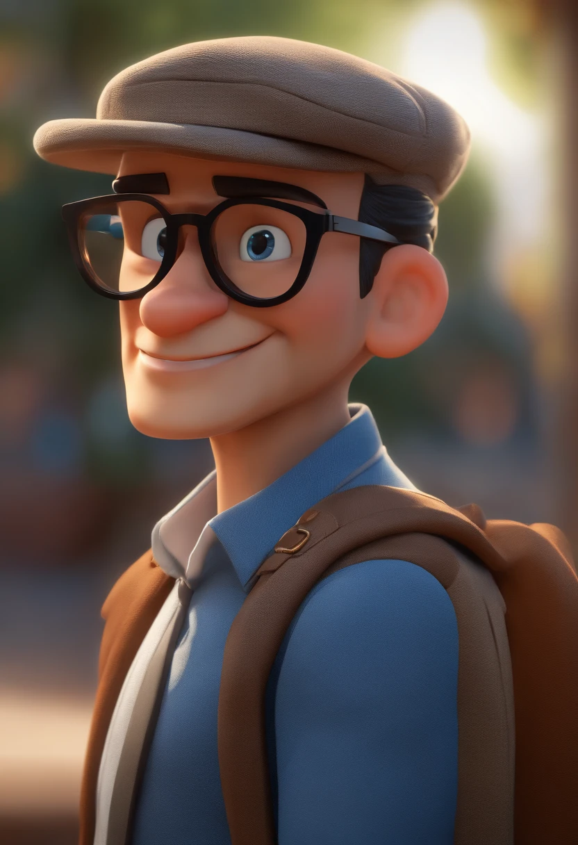 Personaje de dibujos animados de un hombre con gafas negras y una camisa azul, animation character, stylized character, Rendering animation styles, 3D estilizado, Arnold Maya render, 3D render estilizado, Toon renderizar keyshot, Personaje 3D, Personaje 3D, Renderizado 3D estilizado, Renderizado de 3 caracteres D, Personaje de dibujos animados, Personaje de primer plano, Pose del personaje, (estilo pixar) (Pieza maestra:1.2) (Bokeh) (La mejor calidad) (Piel detallada) (Textura detallada) (8k) (arcilla) (cinematic lighting) (foco nítido