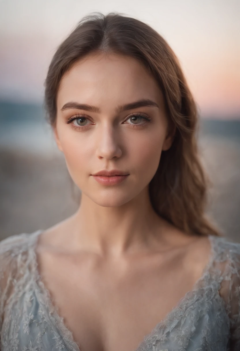 wide angle, Stunning masterpiece, beautiful american woman , 20 years old, portrait, facae , a cinematic grading, realistic, detiled, depth blur, bright light, 4k, 8k, looking at camera, close up face
