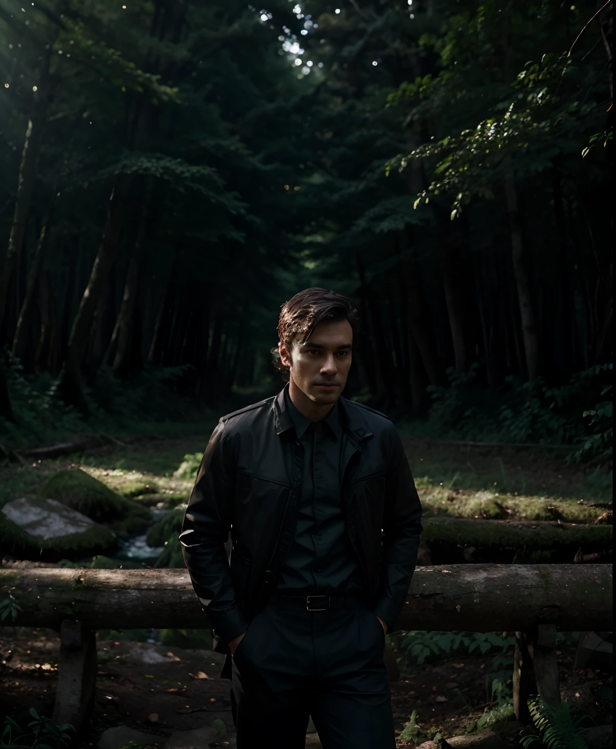 Change Background, Forest Background, Dark Light, 4k face, good looking,