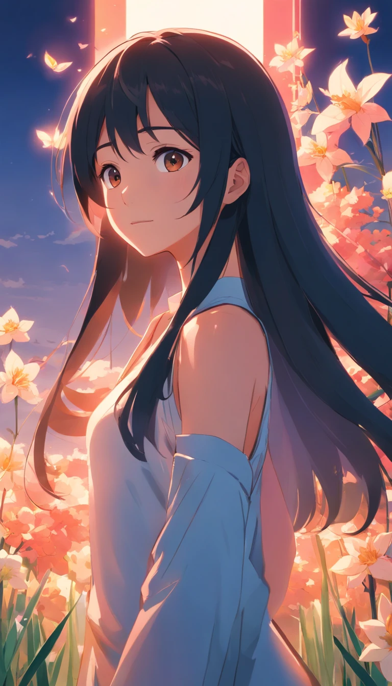 (Beauty side face,Long black hair,closing eyes,Naked shoulders，Red blush，brown skin，Masterpiece Narcissus,Iridescent backgrounds, (Illustration:1.2,Paper art:1.2, zentangle, 3d rendered),(Best Quality, hoog detail, masutepiece, Cinematic lighting, 4k, chiaroscuro)