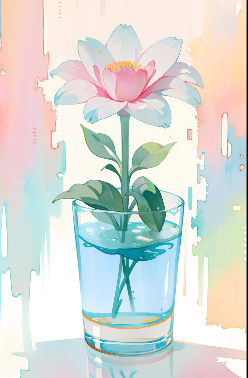 watercolor texture graphic drawing masterpiece top quality flower