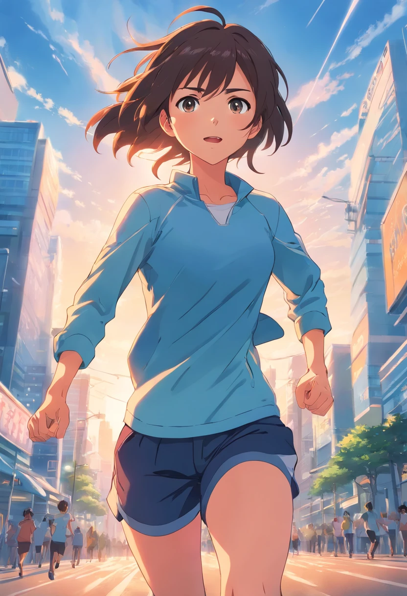 woman running face