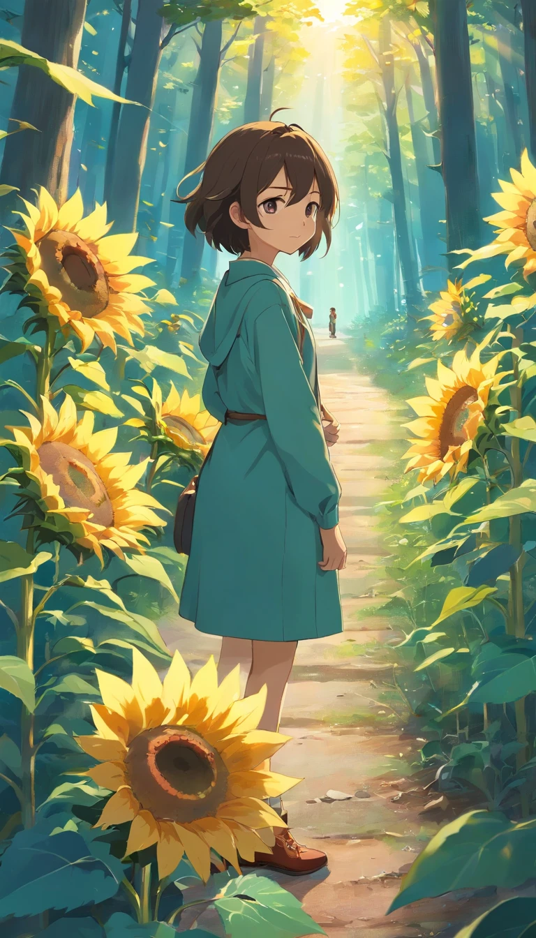The little hedgehog walks into the forest on a dark and mysterious afternoon to explore。 He met a fox，The fox is an intelligent and cunning animal。 The fox was curious about the sunflowers on the little hedgehog，Ask him why he's wearing it。 The little hedgehog told the fox，He loves sunflowers，Because they are as bright as the sun、warmth。 The fox laughed："What a fool you are，How can you like the sun?？ The sun is a cruel and unforgiving thing，It will dry you out，Let your vertebrae fall off。"Detailed illustrations, Full-HD