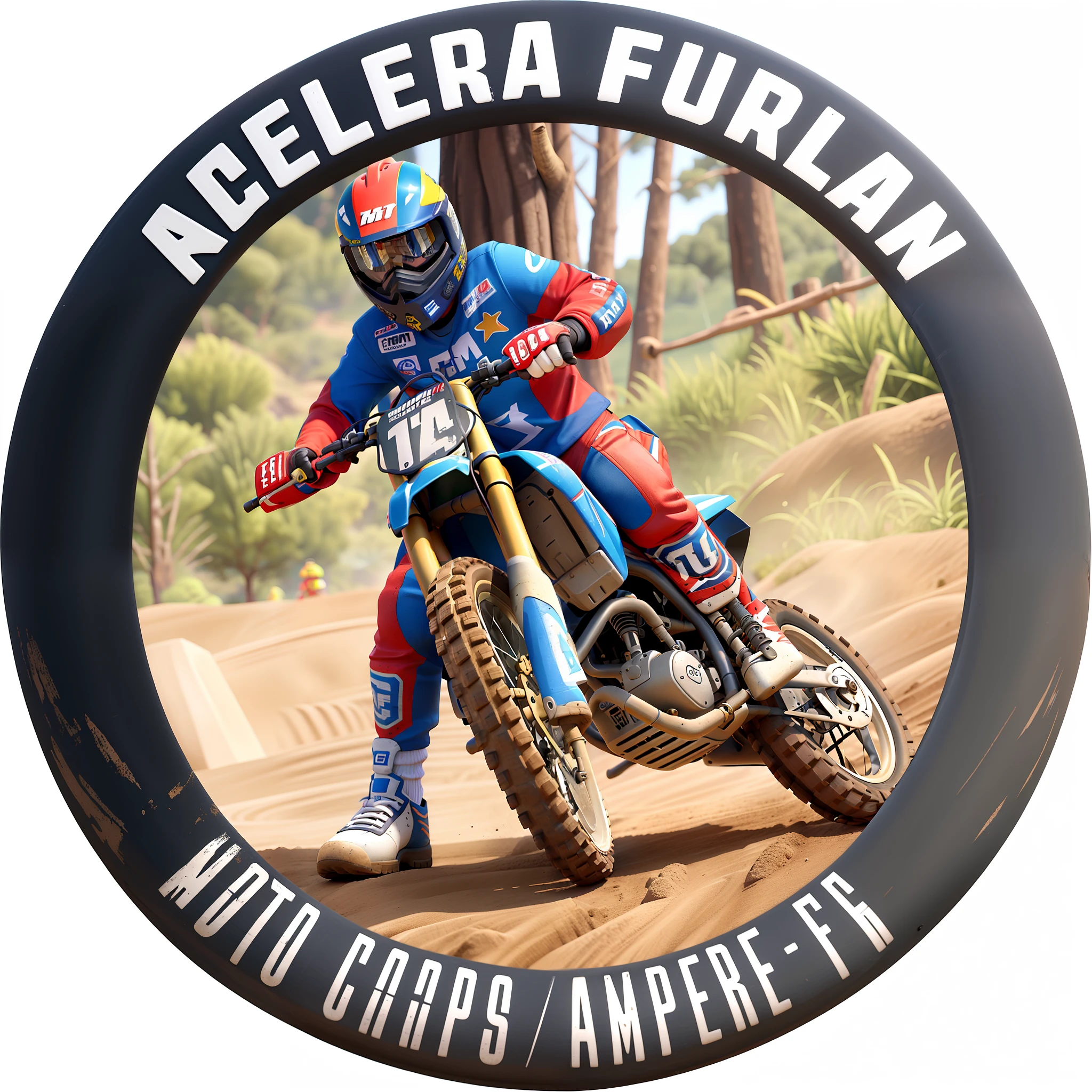 um homem  de motocross entrada de terra estilo pixar, alta qualidade, melhor qualidade