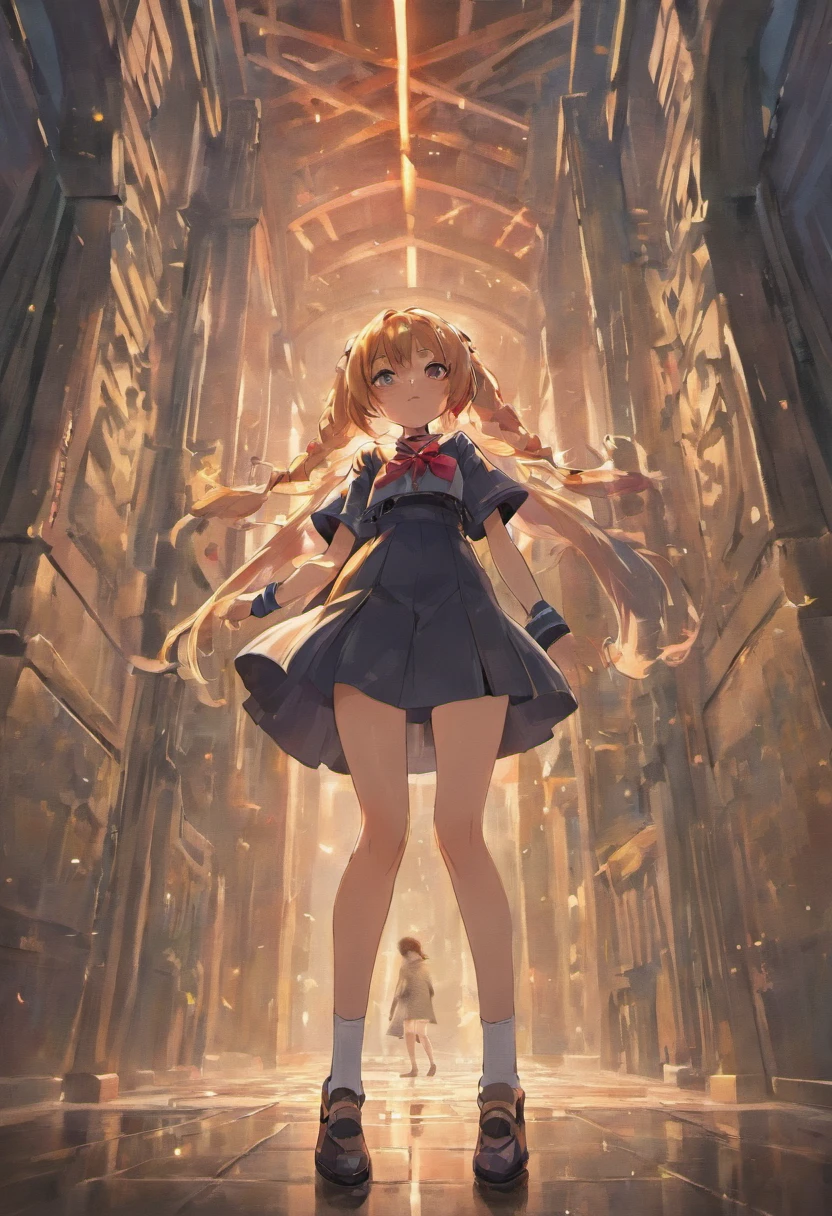 quadratic element,A beautiful with fair skin stood aside,On the ground was an 18-year-old young lady wearing black over-the-knee socks and no shoes, her hands tied behind her back with ropes behind her back,His feet were also bound by ropes, and he couldn't move