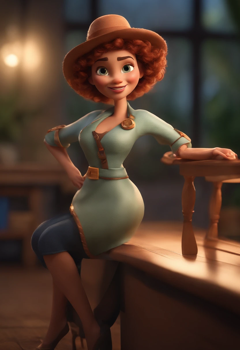 Personagem de desenho animado de uma mulher usando camisa branca, animation style rendering, 3D estilizado, Arnold Maya render, 3 d render stylized, toon render keyshot, Personagem 3D, Personagem 3D, 3d rendering stylized, 3 d character render, personagem de desenho animado, Personagem de close up, Pose de personagem, (Estilo Pixar) (master part:1.2) (Bokeh) (best quality) (pele detalhada) (textura detalhada) (8k) (argila) (Cinematic lighting) (foco nítido，Senta e vaza a parte superior do corpo