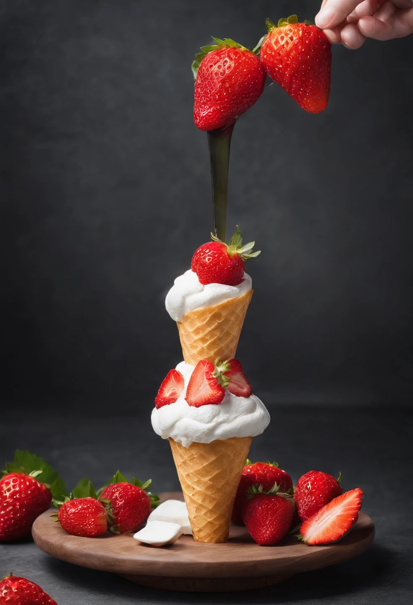 fondue cone de morango