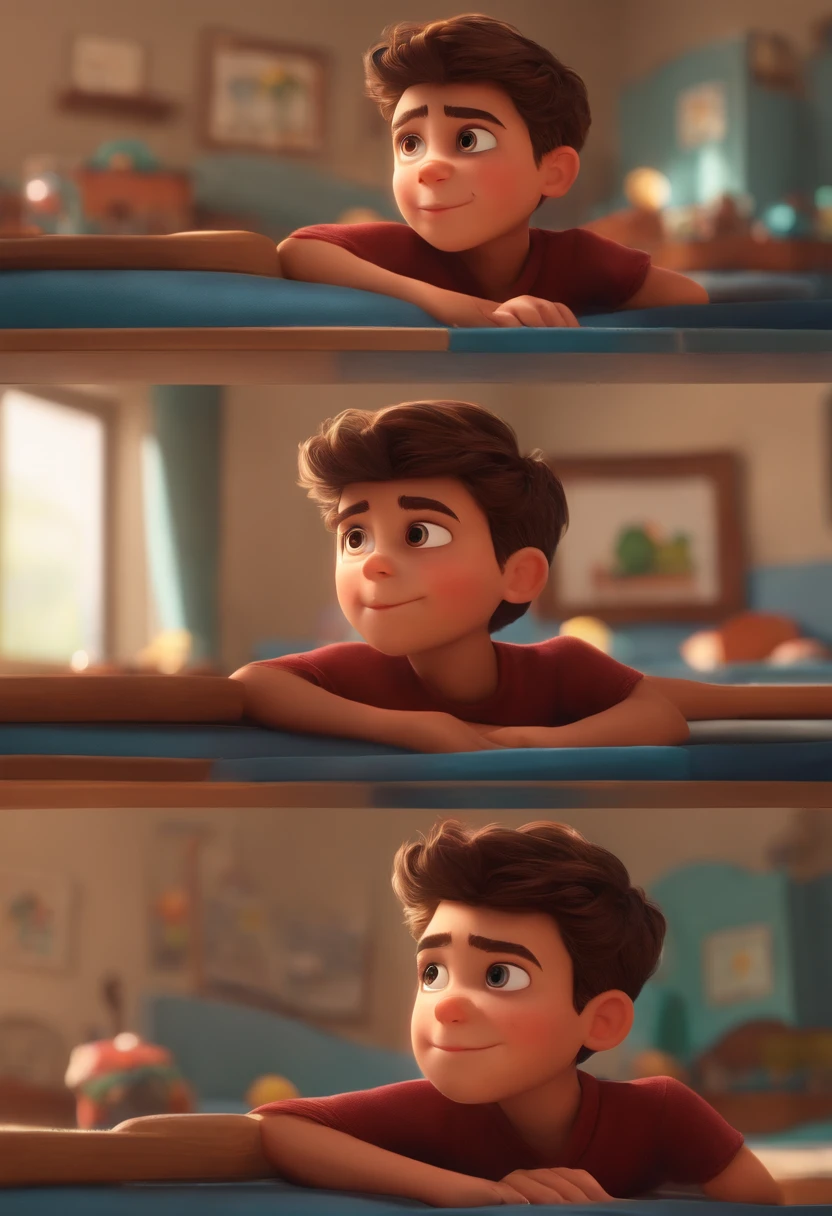 Image of a boy for a story in a YouTube video in Pixar format, He's the little allabester, He's the class leader, He's outgoing, Playful and gets up for a lot of things
