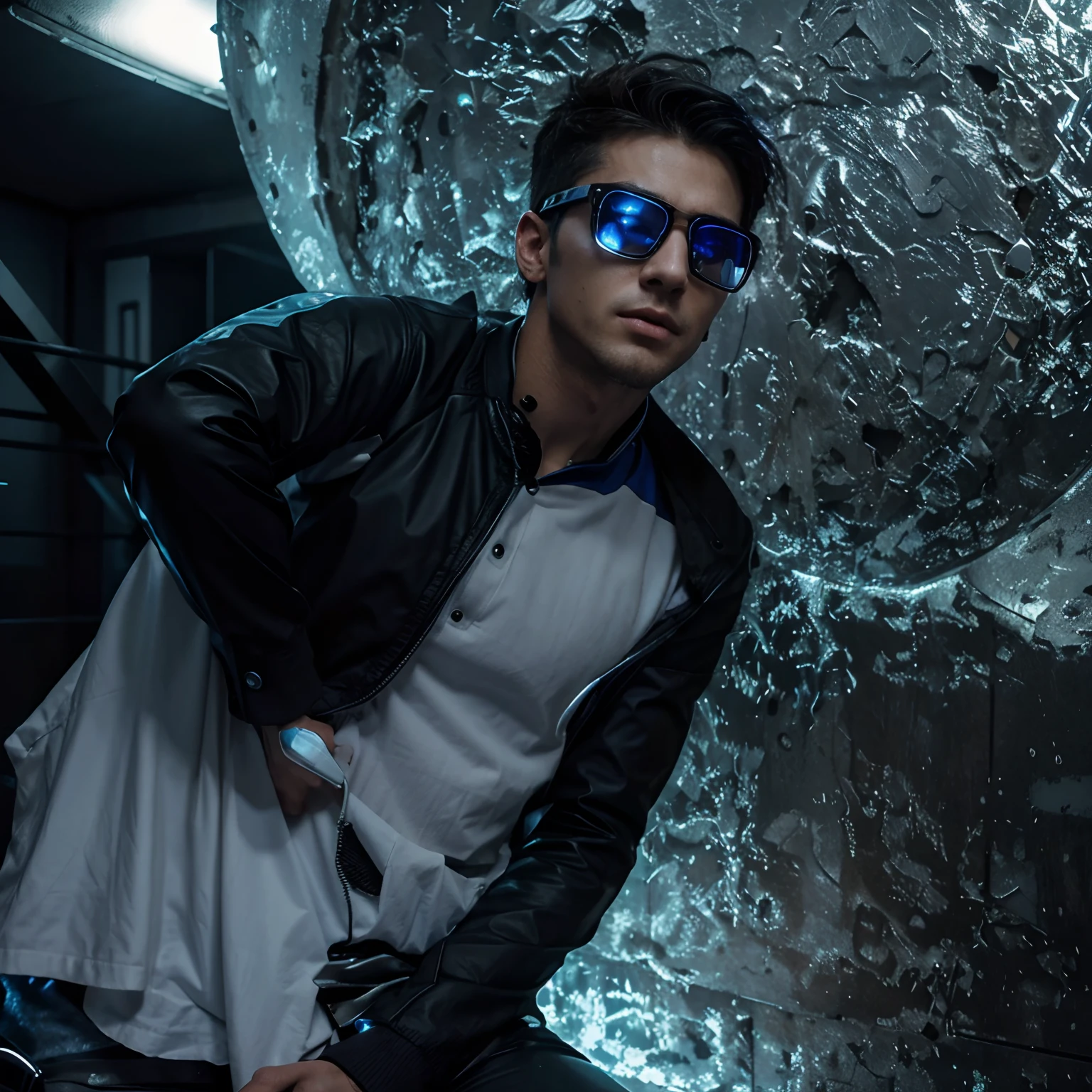 Change background cyberpunk handsome boy, realistic face,4k, ultra realistic