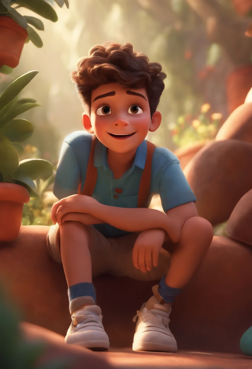Image of a boy for a story in a YouTube video in Pixar format, He's the little allabester, He's the class leader, He's outgoing, Playful and gets up for a lot of things
