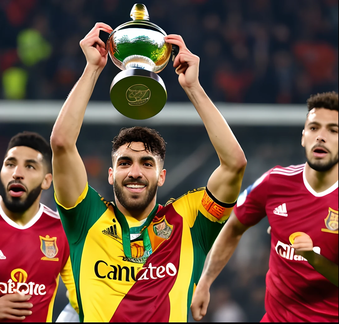 Raphael Veiga lifting the Copa Libertadores