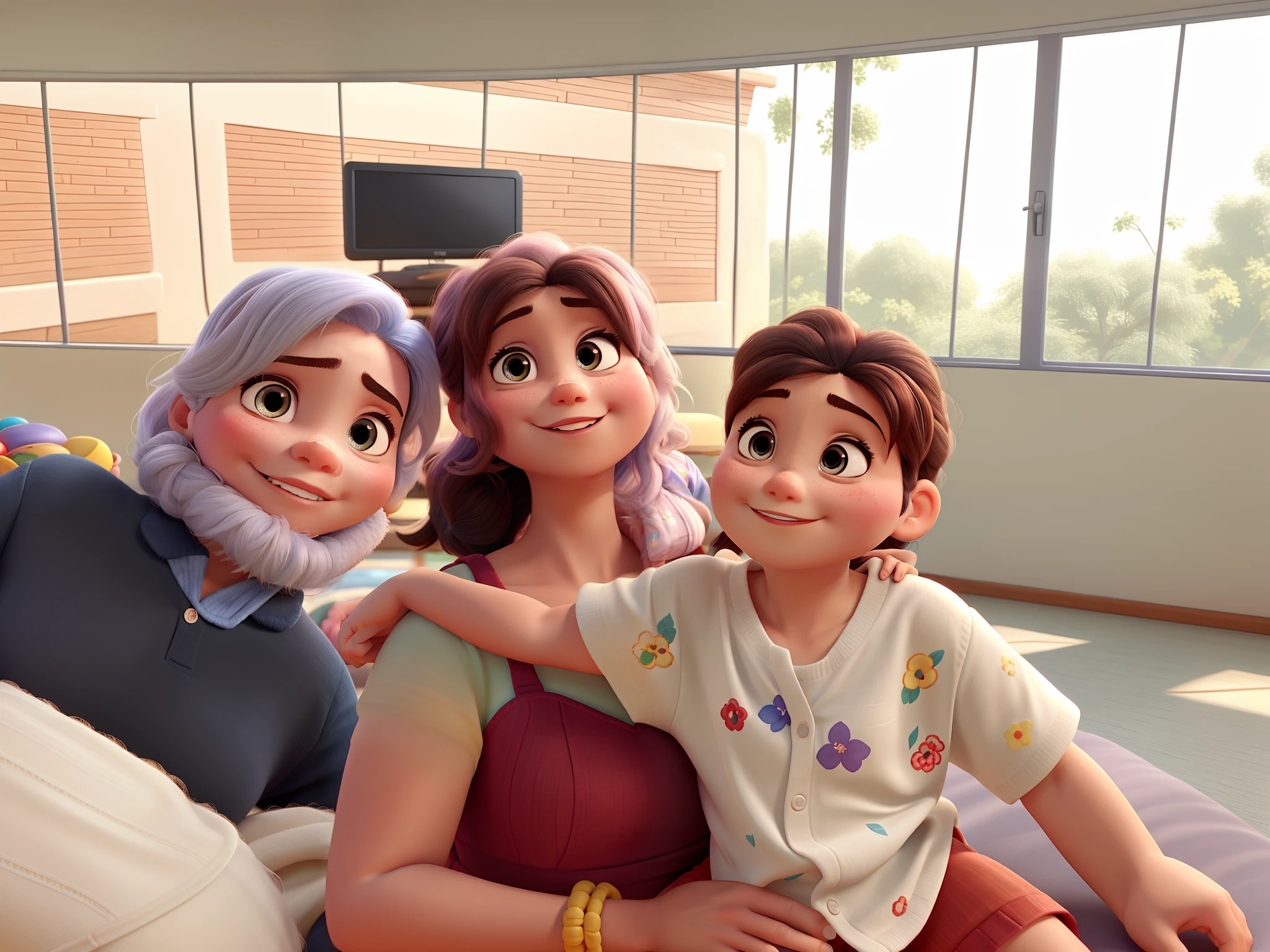 pai, Mother Baby Girl Small Hair, Disney pixar |