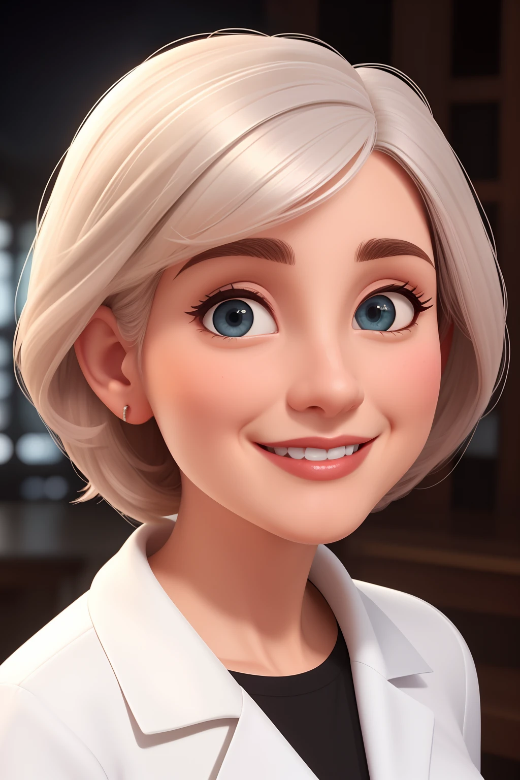 Uma mulher de 49 anos, com cabelos castanhos escuros olhos castanhosclatos , Rosto redondo, rosto redondo com sorriso encantador,